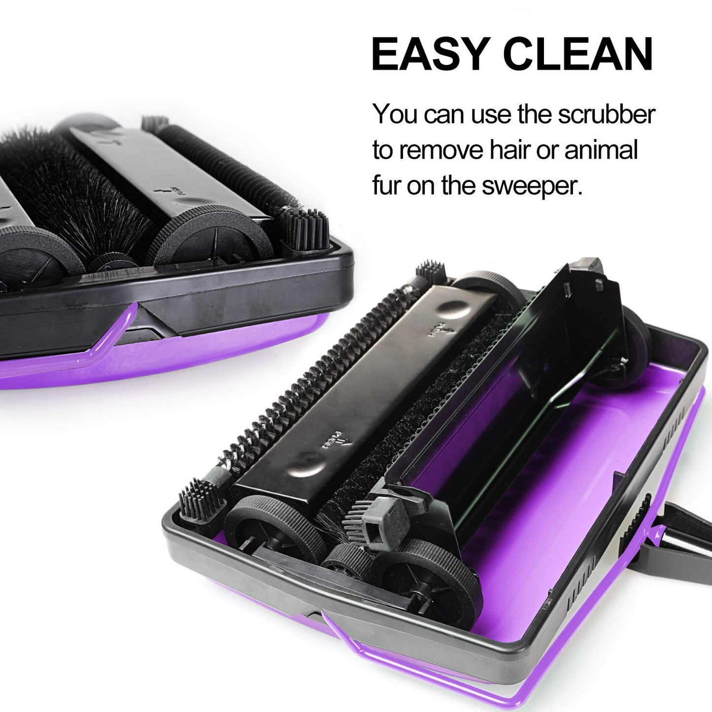 Yocada Carpet Sweeper Cleaner for Home Office Low&Undercoat Carpets Rugs Pet Hair Dust Scraps Paper Small Rubbish Cleaning with a Brush