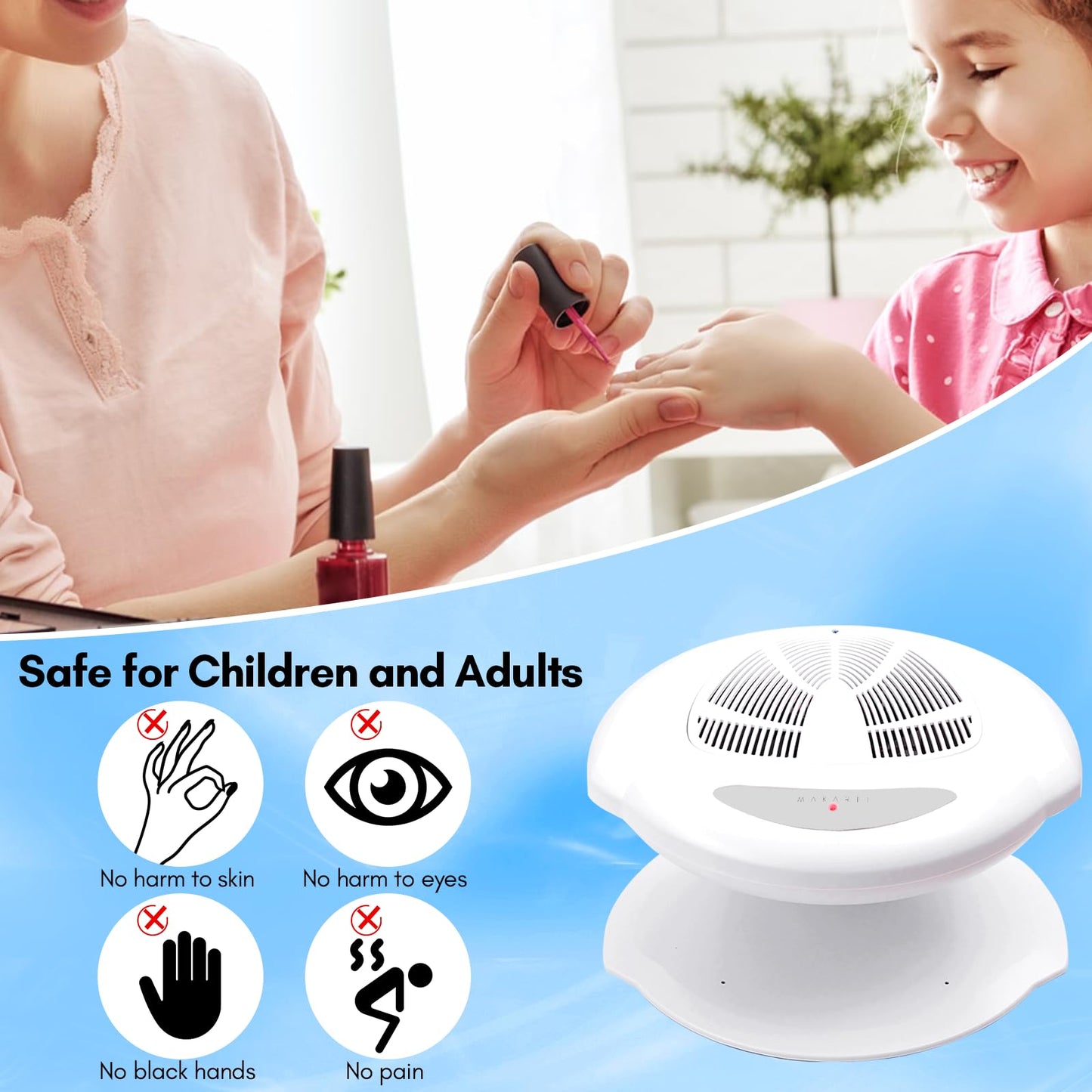 Makartt Nail Dryer, 400W Air Nail Fan Dryer with Automatic Sensor Nail Polish Dryer for Regular Polish Nail Blow Dryer Warm and Cool Wind Nail Dryer Fan for Manicure Pedicure Salon Home Use