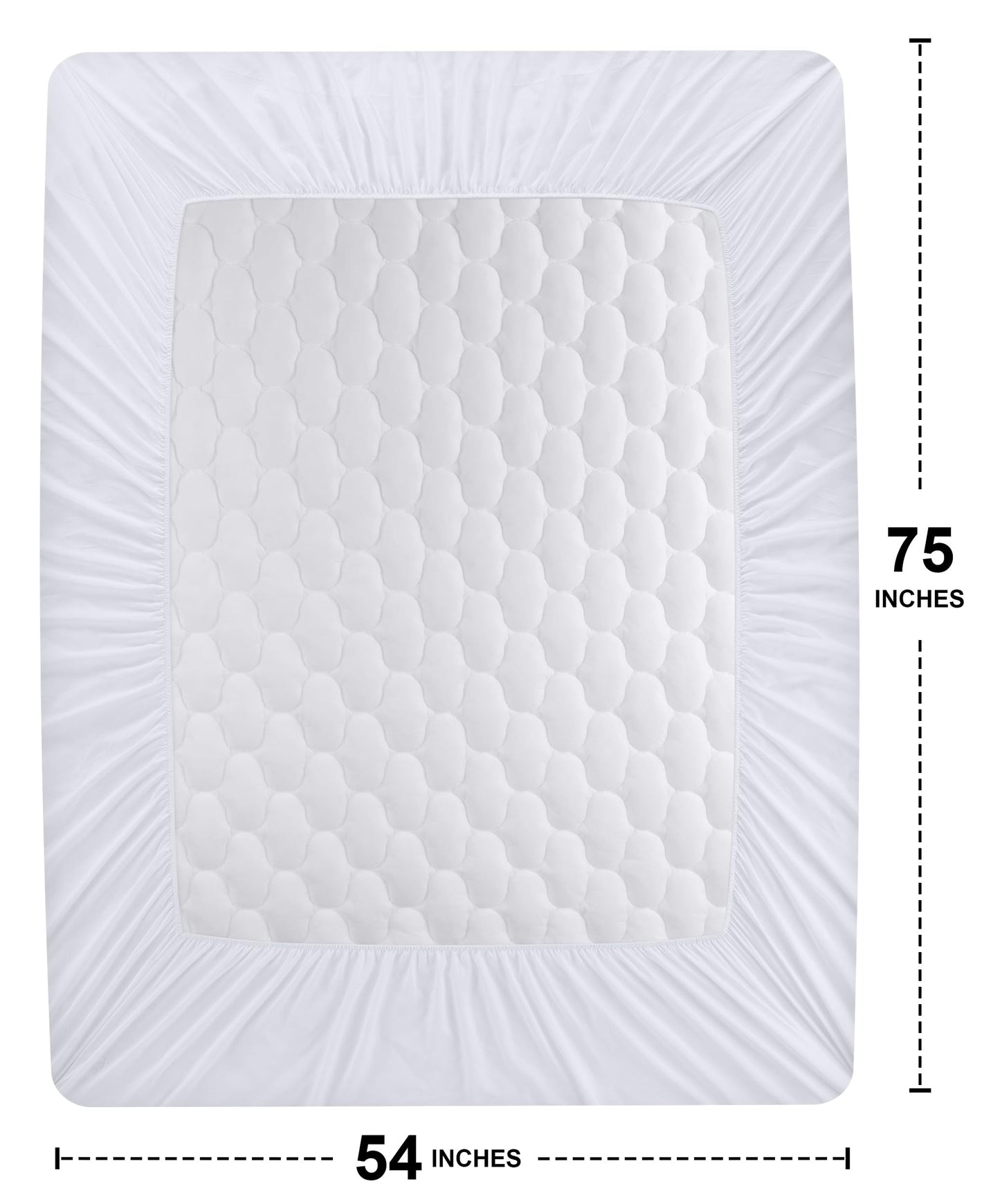 Utopia Bedding 2 Pack Waterproof Mattress Protector, Full Mattress Pad, Noiseless Quilted Fitted Cover with Deep Pocket Stretches up to 16 Inches (White)