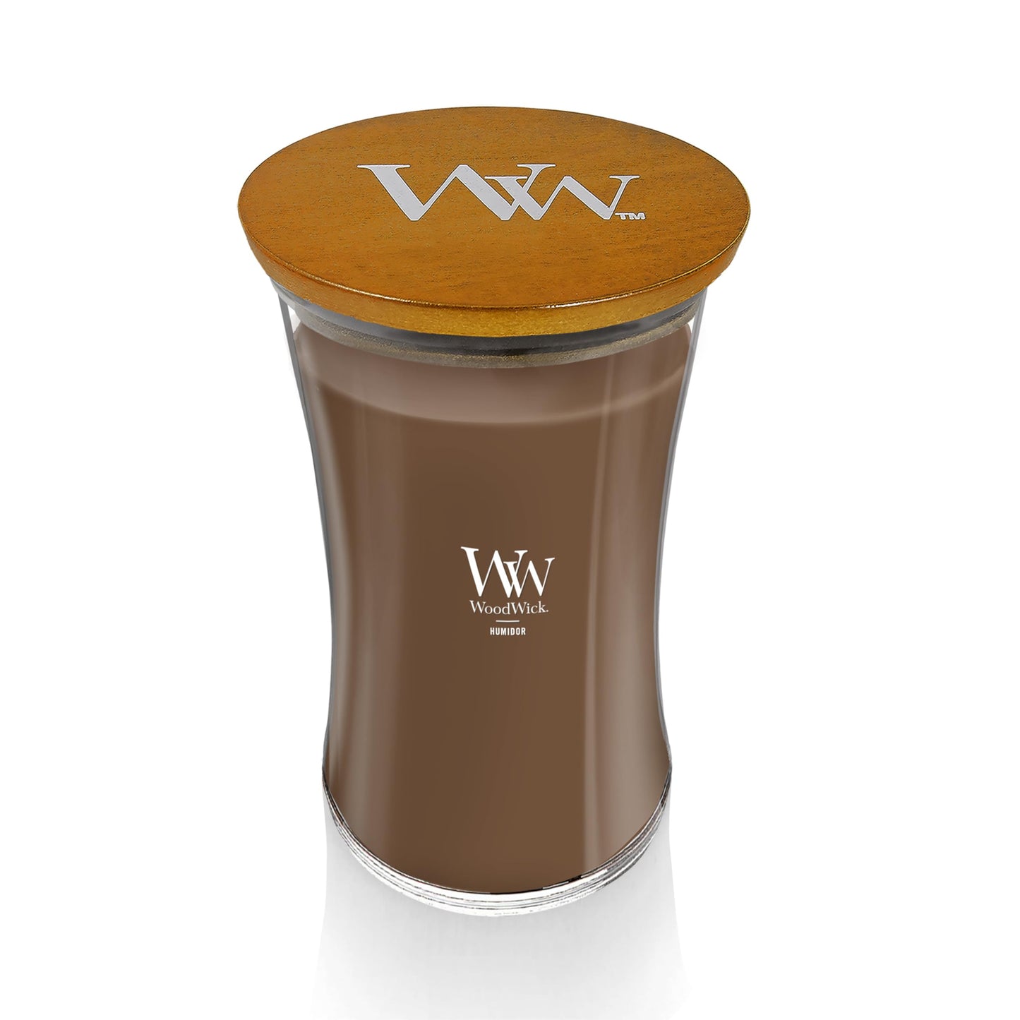 WoodWick Humidor Gifts for Women and Men, 21.5 oz Large Hourglass Candle with Crackling Wick