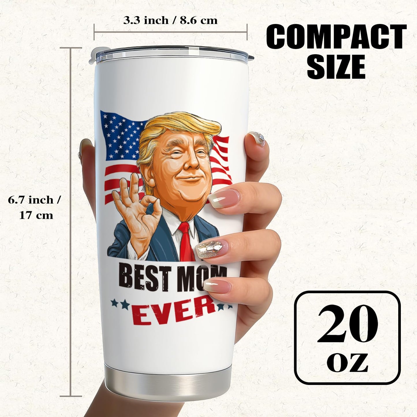 Roosyo Mothers Day Gifts for Moms – 20 Oz White Stainless Steel Tumbler – Perfect for Anniversary, Birthday or Mother’s Day – Thoughtful and Practical Gift Ideas for Her Mom Wife from Daughter or Son