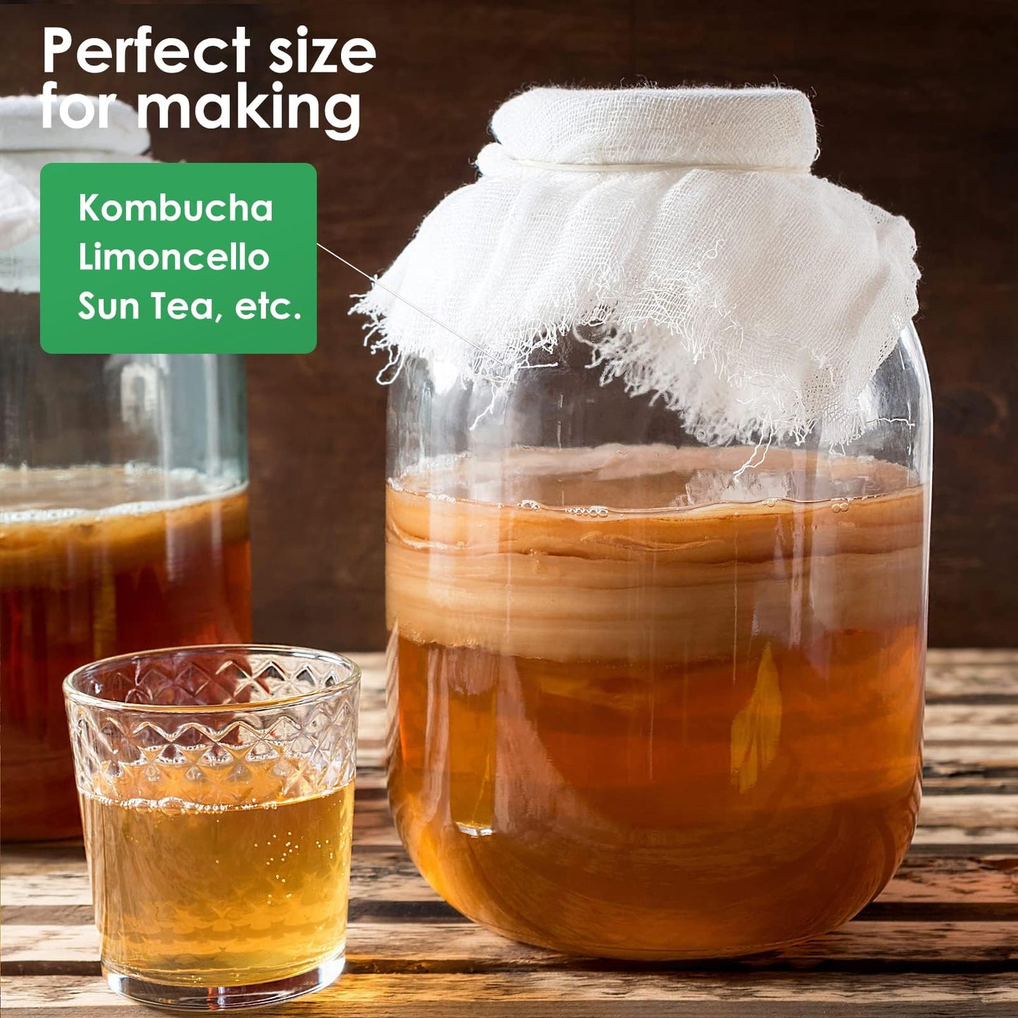 Qianfenie Glass Jars with Airtight Lids, 2 Pack Large Mason Jars with Replacement Silicone Seal, 1 Gallon Heavy-duty Food Storage Container for Fermentation, Pickling Eggs, Canning, Sun Tea, Snack