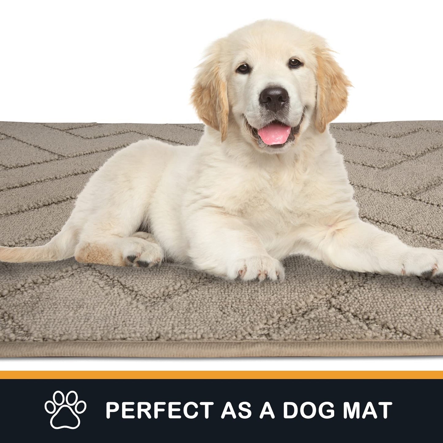 PURRUGS Dirt Trapping Door Mat 32" x 47", Non-Slip Machine Washable Entry Rug, Dog Doormat, Indoor Front Door Mat, Super Absorbent Entryway Rug for Muddy Shoes & Paws, Taupe