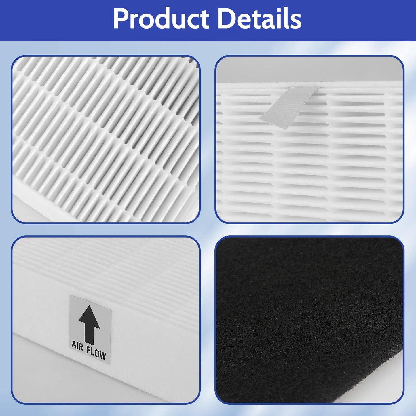 XBGG 6 Pack HPA300 HEPA Filter Replacement for Honeywell HPA300 Air Purifier Compatible HPA304 HPA200 HPA3300B HPA5300 Filters, Replace HRF-R3 True HEPA Filters