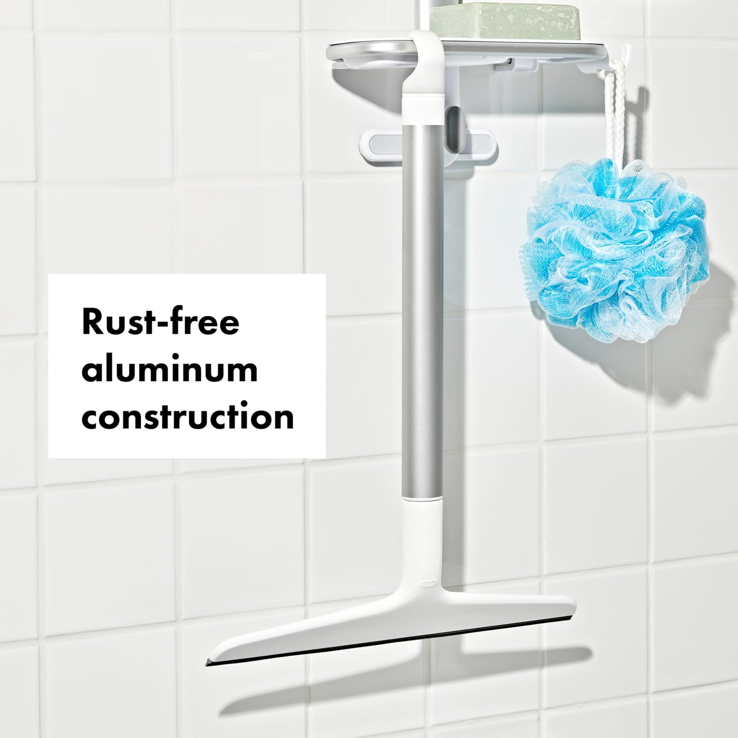 OXO Good Grips Aluminum Extendable Squeegee, Adjustable Shower Squeegee for Glass Doors