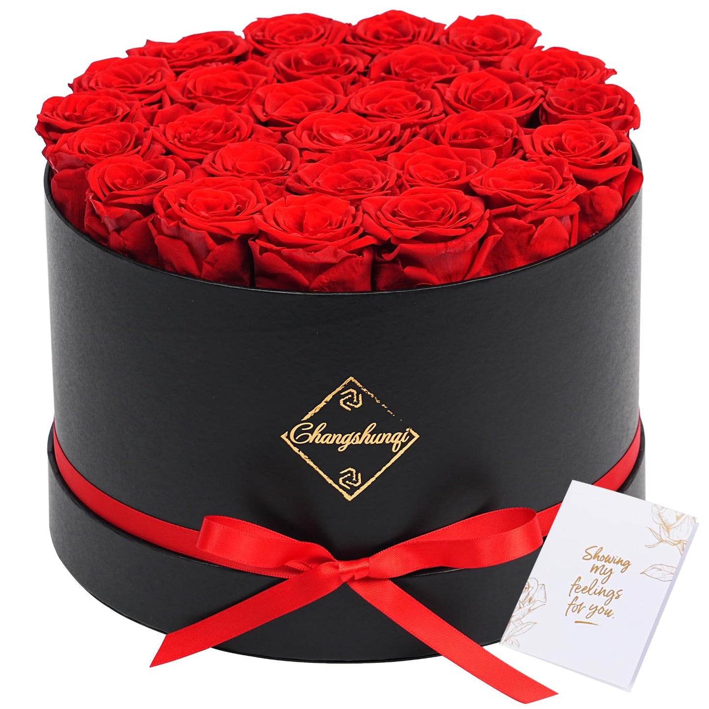 Changshunqi Forever Flowers Preserved Roses, 27 Roses Preserved Flowers in Box for Delivery Women Birthday Gifts Eternal Rose Flowers Gifts for Mom Grandma Her Wife Anniversary Mother's Day Girlfriend