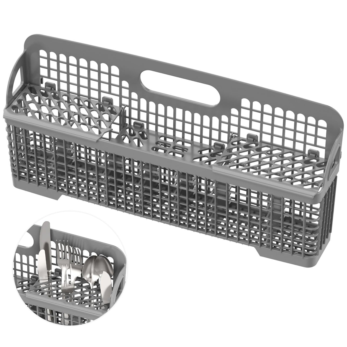UPGRADED 8531233 WP8562043 Dishwasher Silverware Basket Replacement,Fits For Kitchenaid Kenmore Whirlpool Dishwasher Utensil Basket Parts KDFE104HPS0 KDTE334GPS0 Universal Dishwasher Cutlery Basket