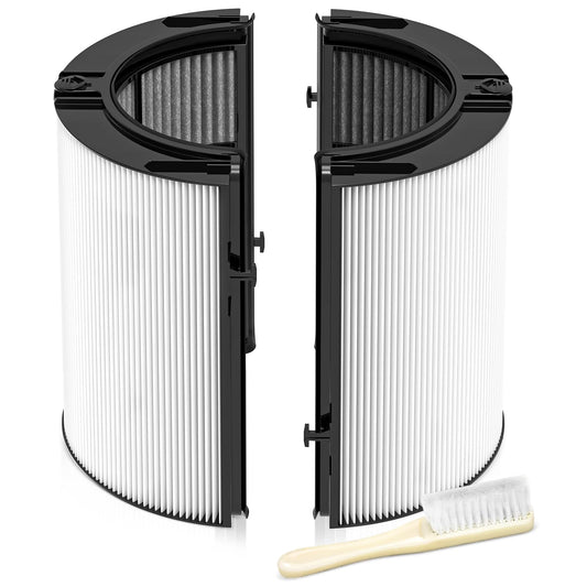 360 Combi Glass HEPA + Carbon Filter Replacement for Dyson HP1 TP09 TP07 TP06 TP04 TP10 TP7A HP04 HP06 HP07 HP09 HP10 HP4A HP7A PH01 PH02 PH03 PH04 PH3A DP04 PC1 Air Purifier, 1 Pack, Black