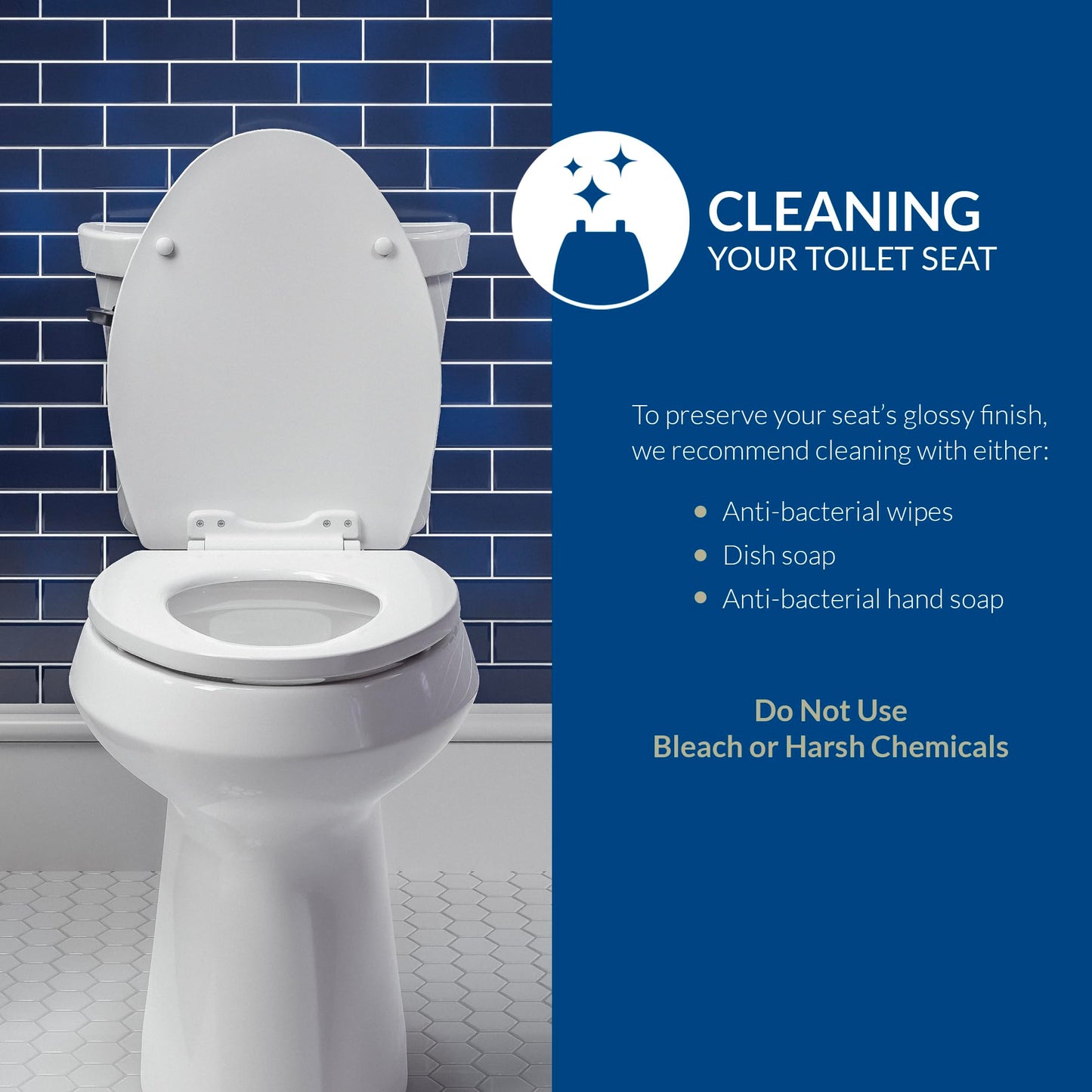 Mayfair Padded Toilet Seat, Cushioned Soft Vinyl over Wood Core Seat, Secure Hinges, Easy Clean, Made in USA, Elongated, White