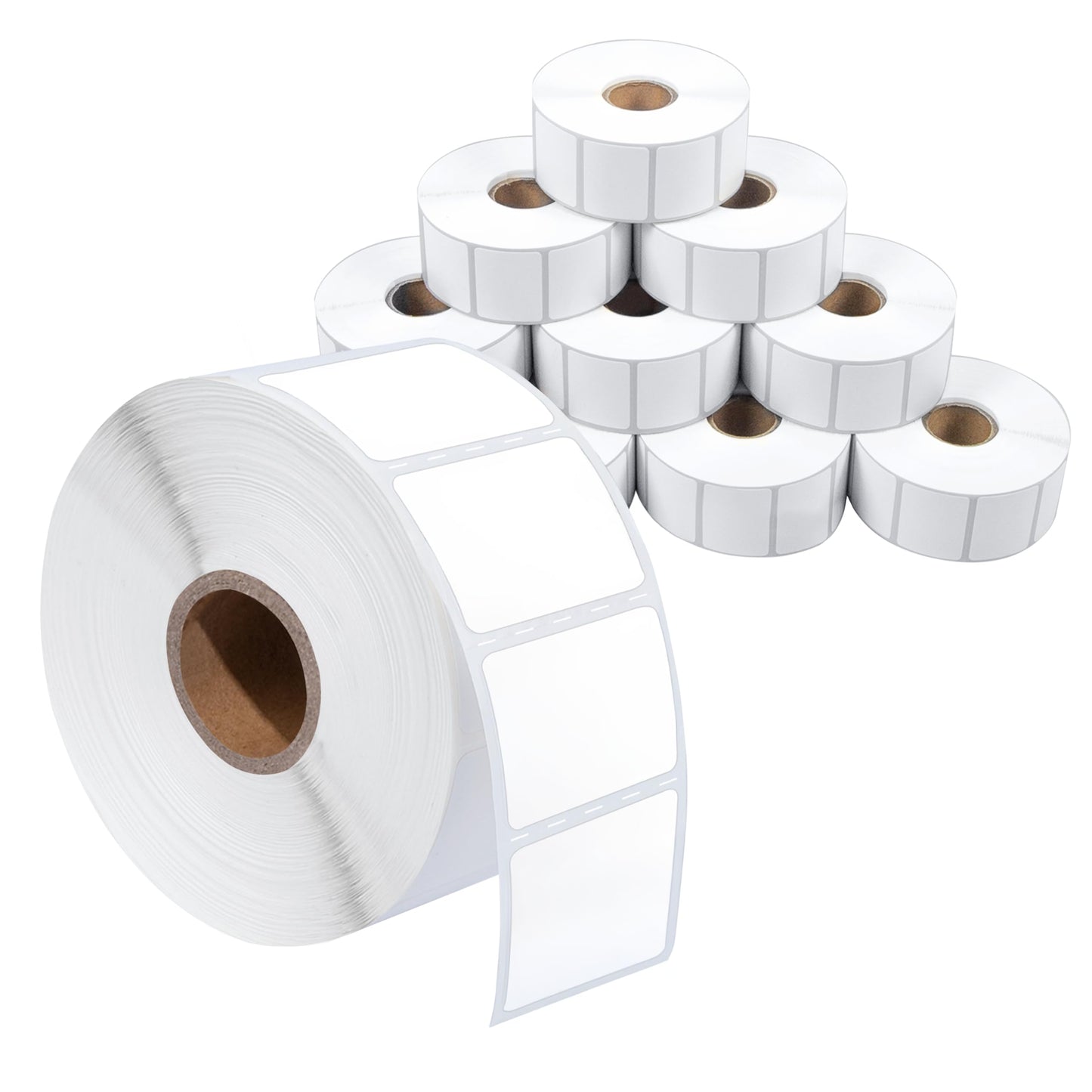 Spartan Industrial - 1.25" X 1" Direct Thermal Labels (13000 Count, 10 Rolls) - Barcode Stickers, SKU Labels, Product Identification - Compatible with Zebra Desktop Printers, NOT Rollo Compatible