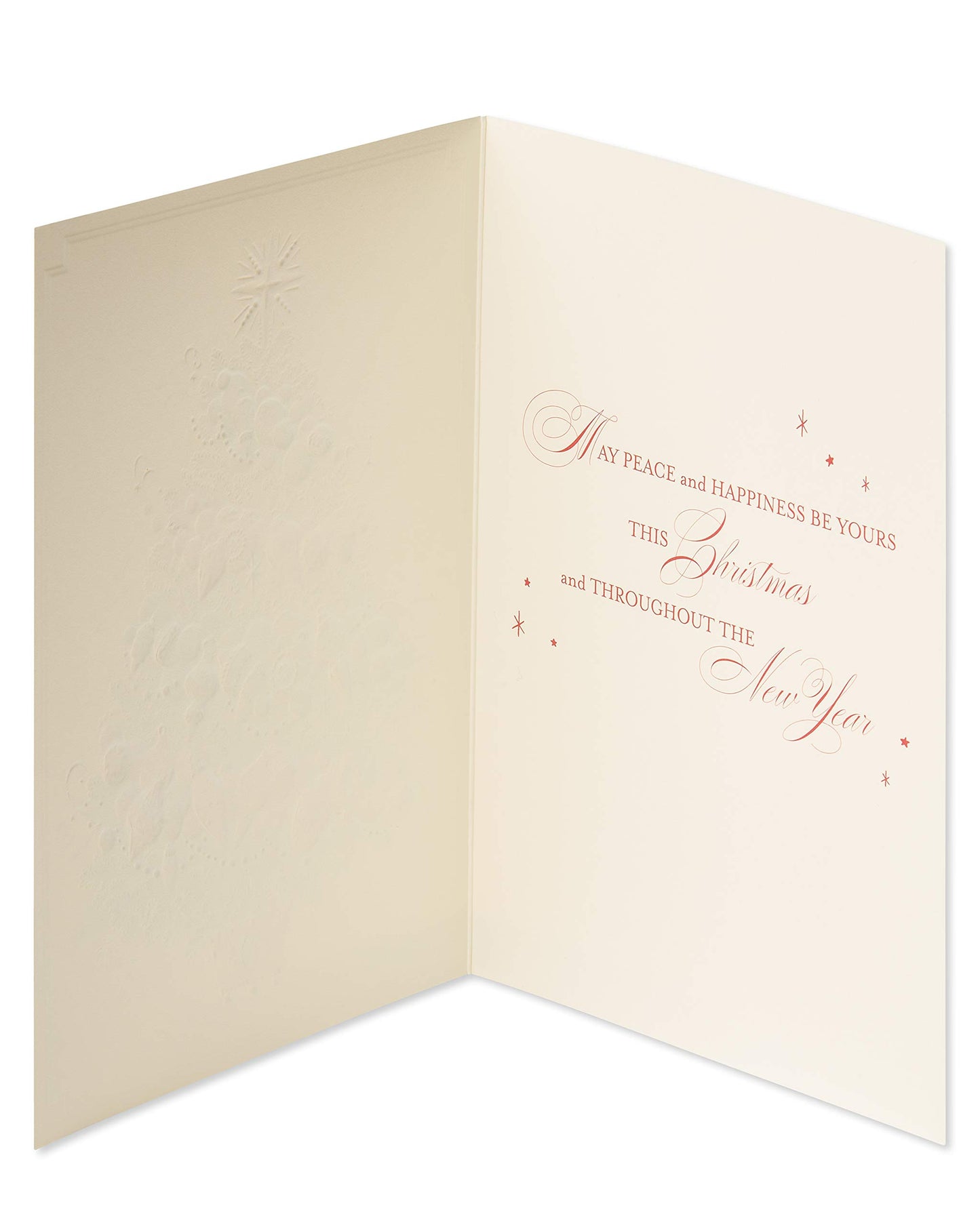 Papyrus Boxed Christmas Cards with Envelopes, Peace and Happiness, Christmas Tree (12-Count)