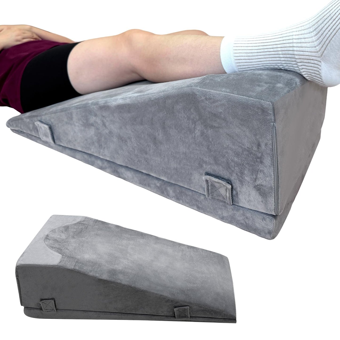 2 Adjustable Heights Leg Elevation Pillows for After Surgery, Knee Replacement Recovery Aids, Bone Foam Knee Surgery Pillow Replacement for Hip Ankle Pain Relief