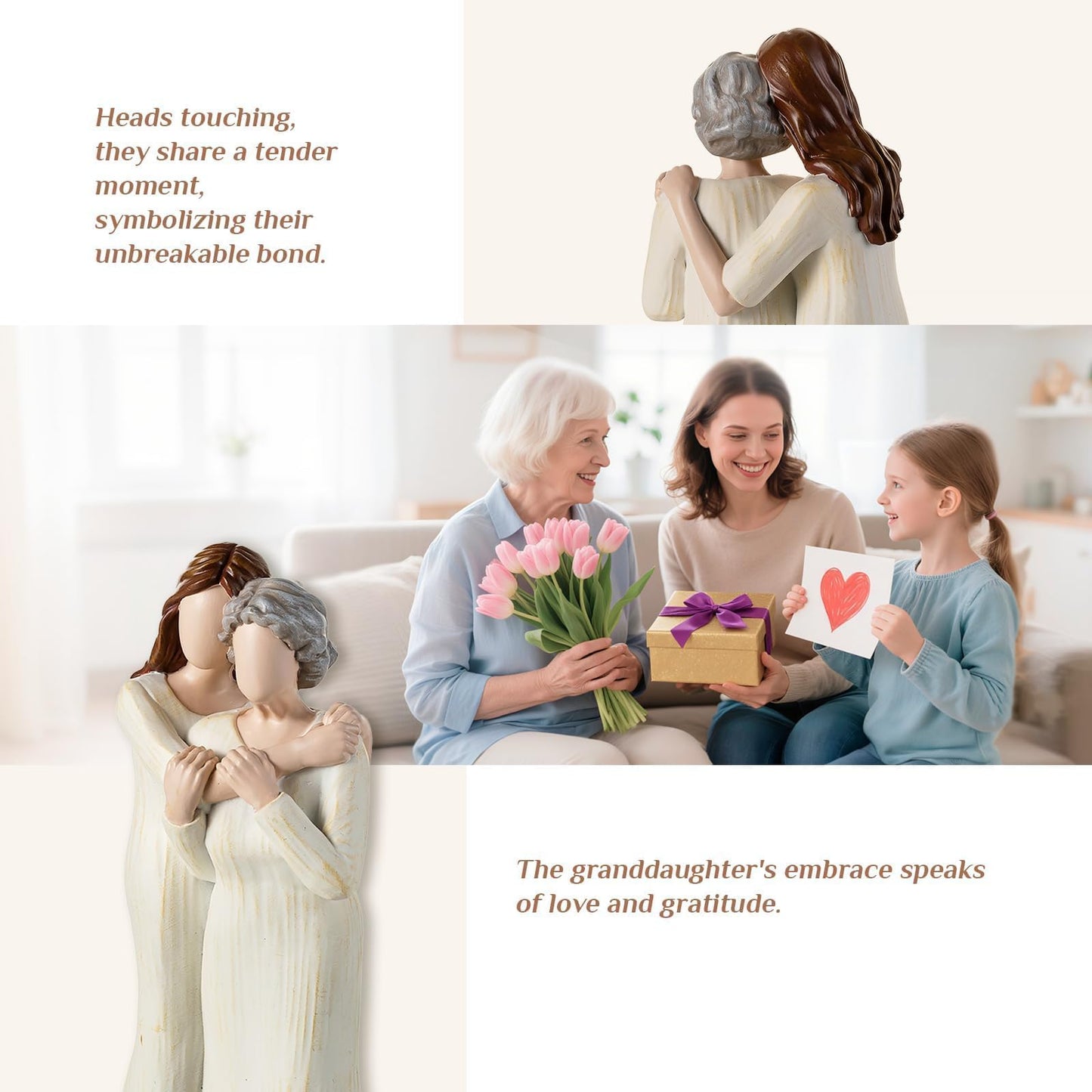 Storieme Grandma Birthday Gifts from Granddaughter: Great Grandmas Gift Ideas for Mothers Day Christmas from Grandkids Grandmother Figurines Statue
