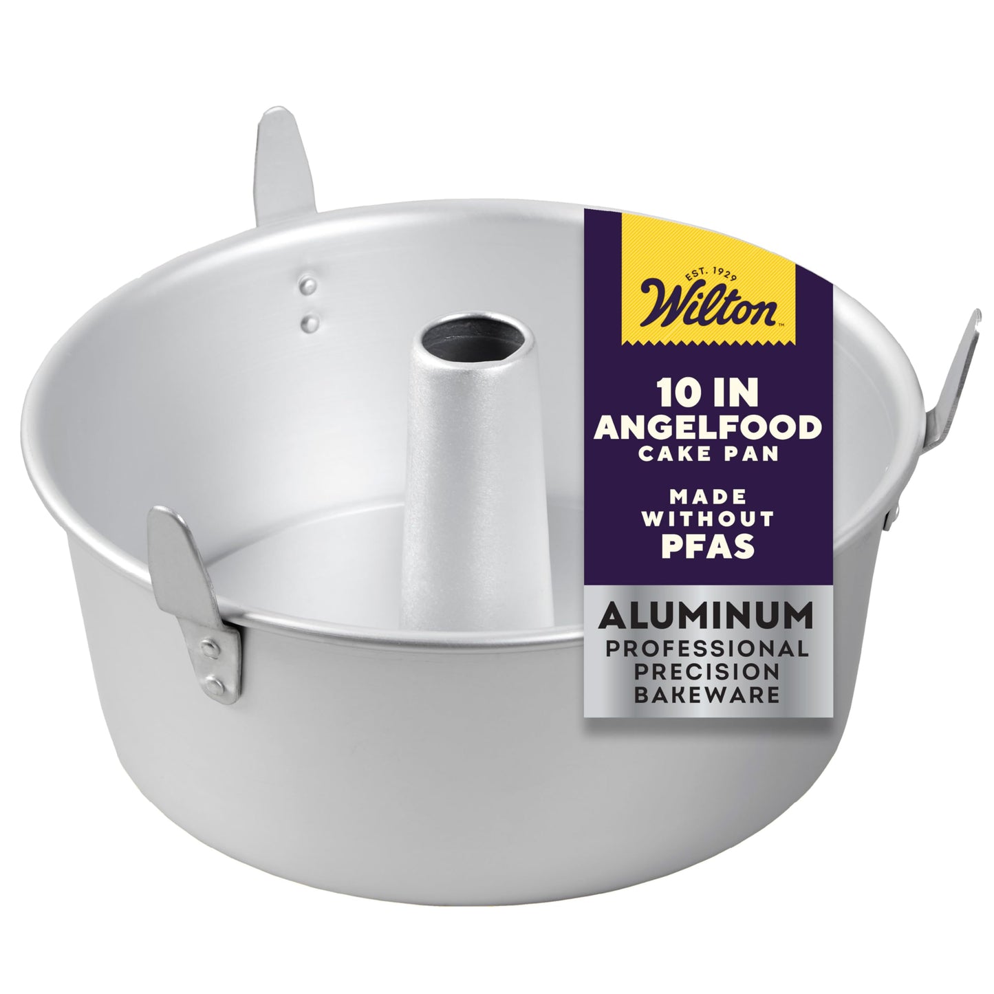 Wilton Aluminum Angel Food Tube Cake Pan - Natural Anodized Aluminum Baking Pan - Made Without PFAS - Will Not Rust - Offers Even Heating - 10 x 4 Inches