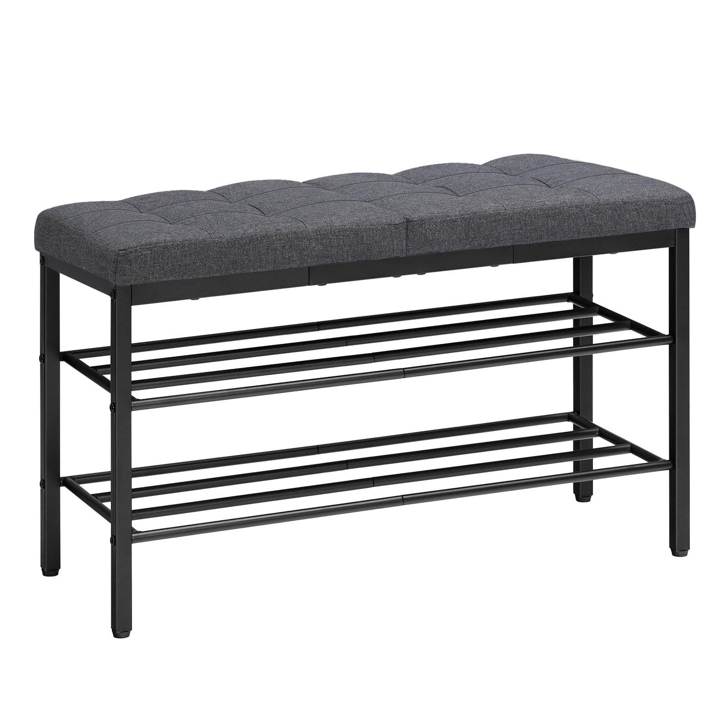 HOOBRO Shoe Bench, Storage Bench with Cushion, Entryway Bench Shoe Shelf with Seat, 12 x 29.5 x 18.1 Inches, Shoe Rack for Living Room, Bedroom, Hallway, Dark Gray BGZ95HX01