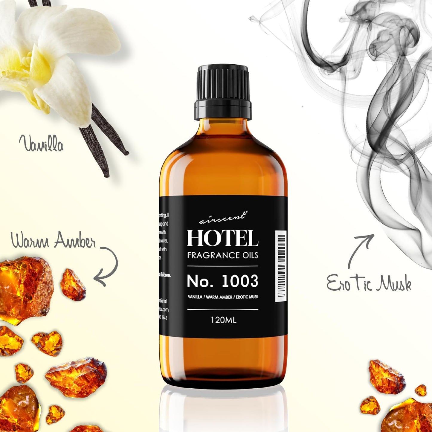 AirScent Hotel Diffuser Oil No. 1003 Inspired by The Asian Garden Las Vegas Hotel Scent - Premium Fragrance Oil for Ultrasonic and Waterless Diffusers and Crafting - 120 mL, 4 fl oz Glass Bottle