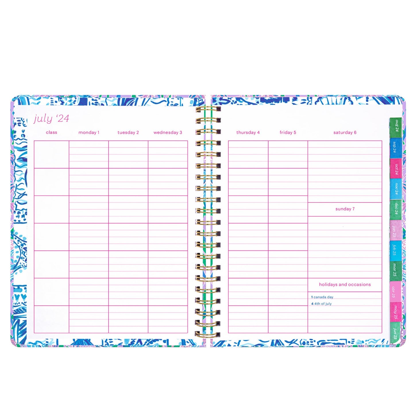 Lilly Pulitzer 11.25" x 9.25" 12 Month Teacher Planner with Stickers, Pocket, and Pages for Notes, Contacts, Passwords, Monthly & Weekly Spreads, Hardcover, Secret Escape