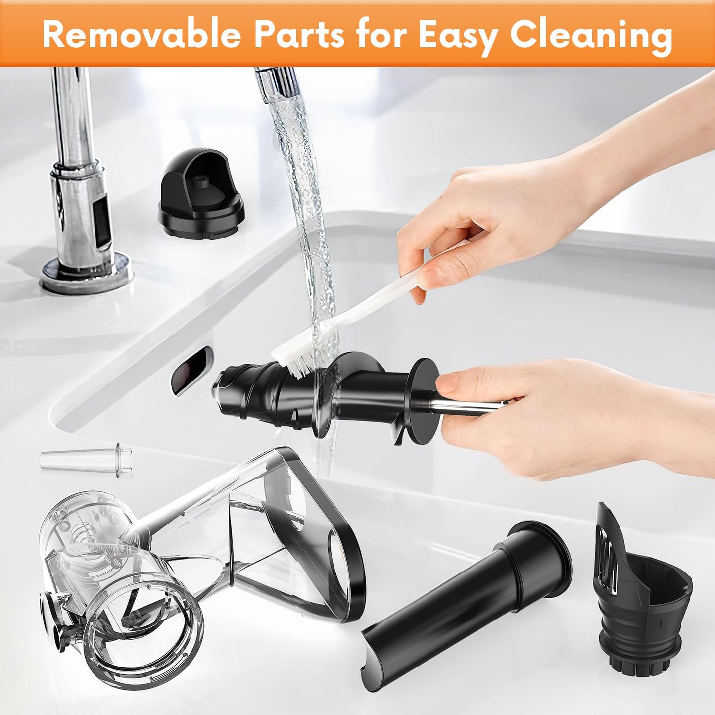 Masticating Juicer Attachment for KitchenAid Stand Mixer, Cold Pressed Juicer Machine, Slow Juicer Attachment with Dual Feed Chute and Pusher