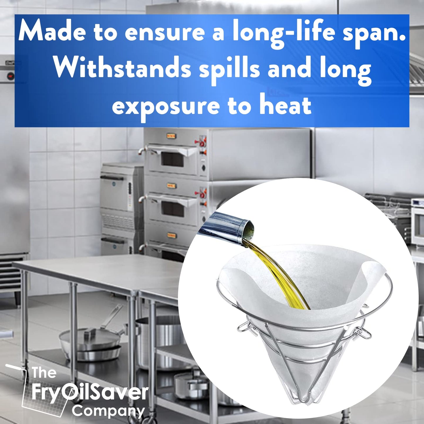 Chef Master Fryer Oil Filter Stand with Folding Arms to Attach to Deep Fryers, Cooking Oil Filter Holder, Maple Syrup Cone Filter Stand, 7.68 x 9.25 x 9.25 - 90073