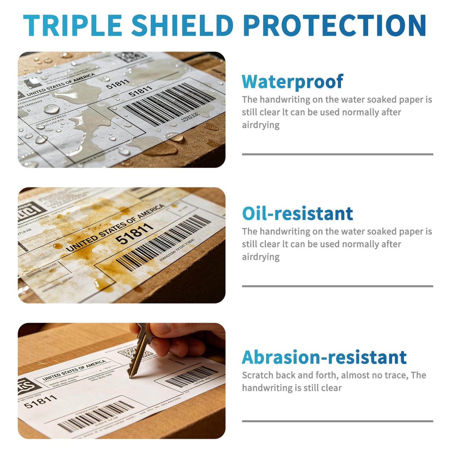 9527 Product 4x6 Direct Thermal Shipping Labels for Zebra 2844 ZP-450 ZP-500 ZP-505,Blank,450 Labels/Roll, 1" Core,Total 4 Rolls