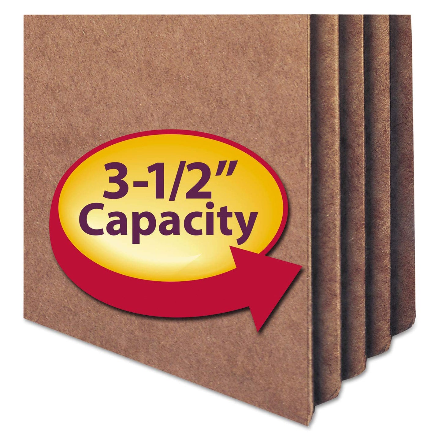 Smead File Pocket, Straight-Cut Tab, 3-1/2" Expansion, Letter Size, Redrope, 25 per Box (73224)
