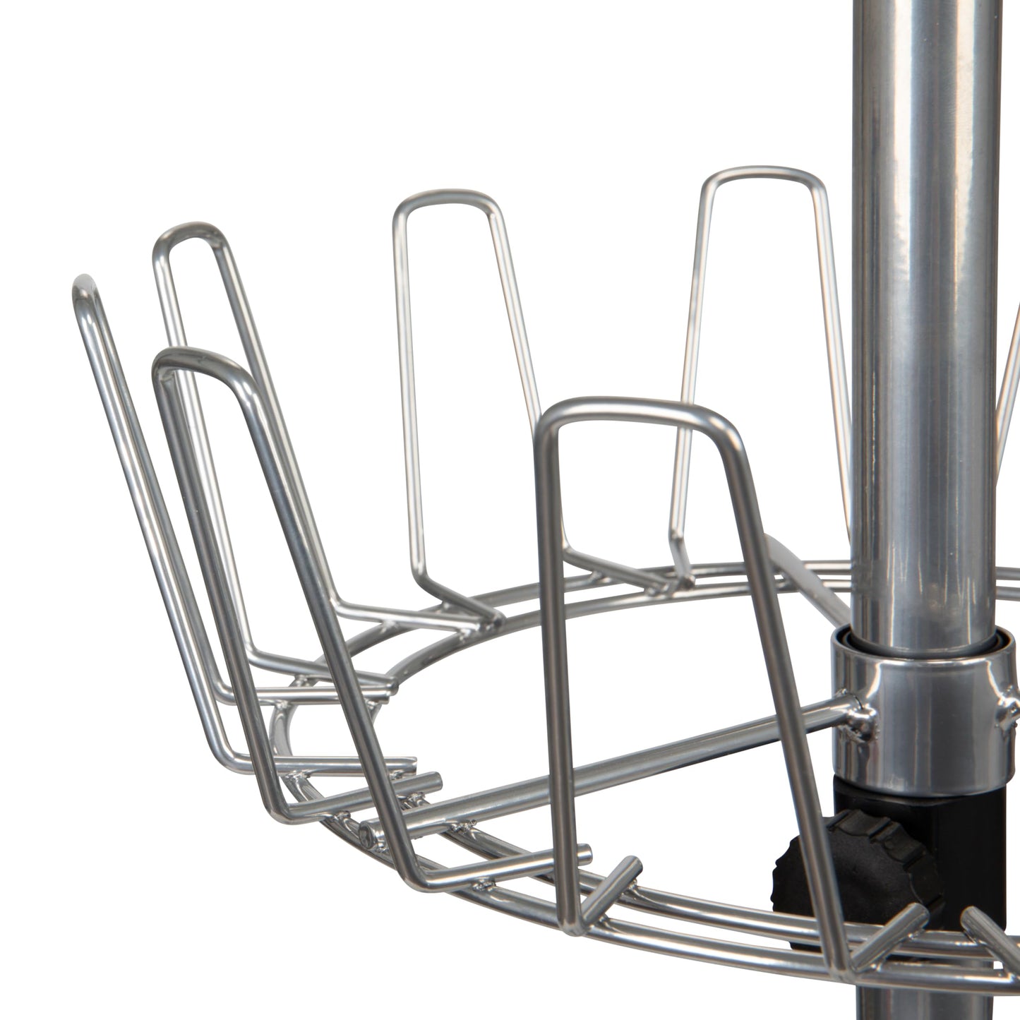 Household Essentials 4-Tier Revolving Shoe Tree, Heavy-Duty Steel with Stabilized Base, Holds 24 Pairs of Shoes, Great for Most Styles, Chromelike Finish
