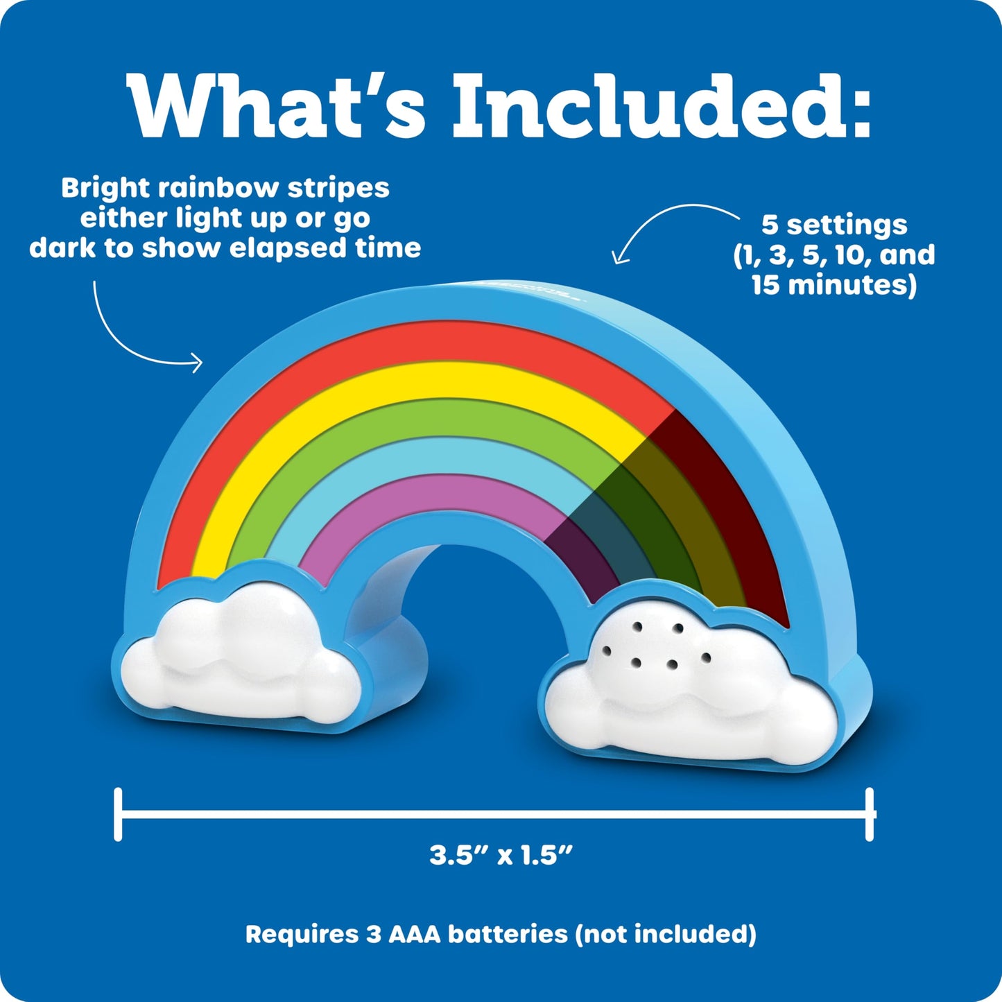 Learning Resources Rainbow Visual Timer - Time Management for Children, Audio and Visual Alarms, Schedule for Kids, Social Emotional Learning Skills, Countdown for Teachers, Classroom Must Haves
