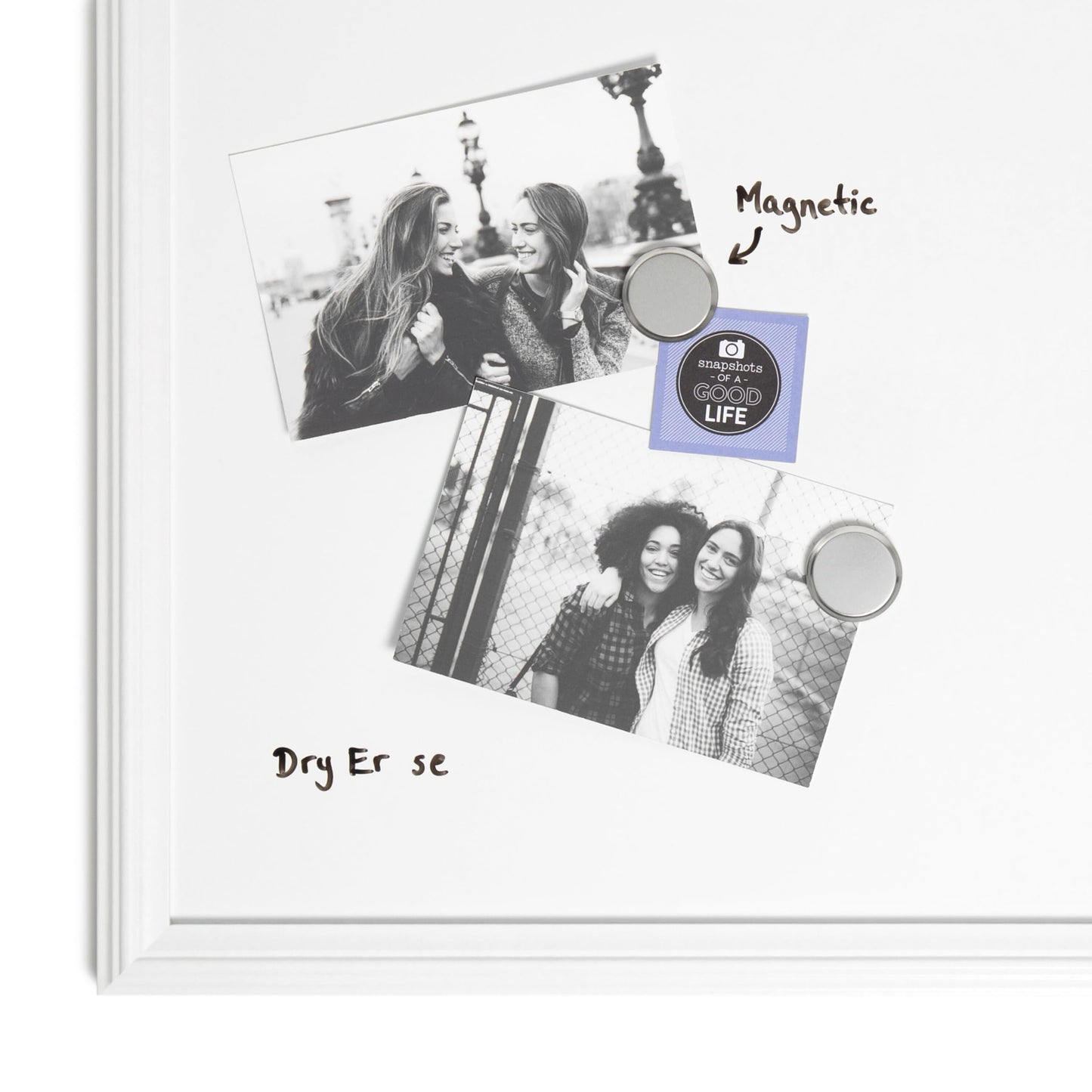 U Brands Farmhouse Board, Dry Erase White Board with White Frame, Office Supplies, Includes Magnets, 20” x 30” (2993U00-04)