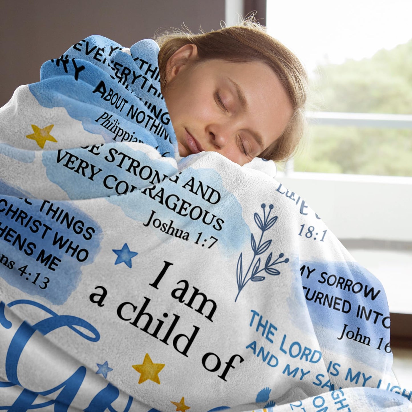 Encoink Baptism Gifts for Boys, I Am a Child of God Blanket, Christian Gifts for Men Birthday, Teen Boy Gifts Trendy Stuff, Inspirational Confirmation & First Communion Gifts for Boys (50 * 60)