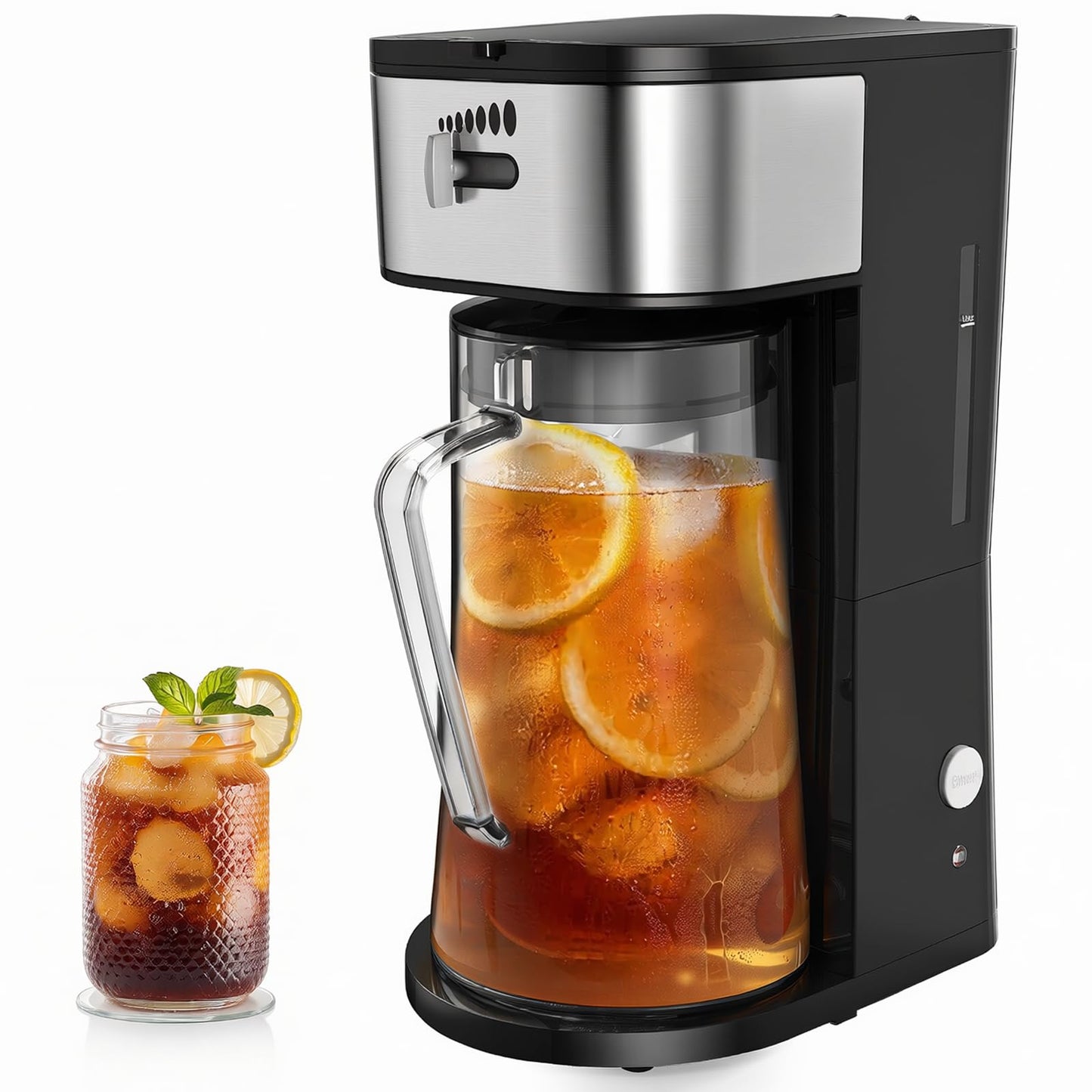 Iced Coffee Tea Maker With Reusable Filter Basket 3 QT Pitcher Iced Tea And Coffee Machine, Tea Makers For Iced Tea, Lattes, Lemonade And Flavored Water (3QT 2)