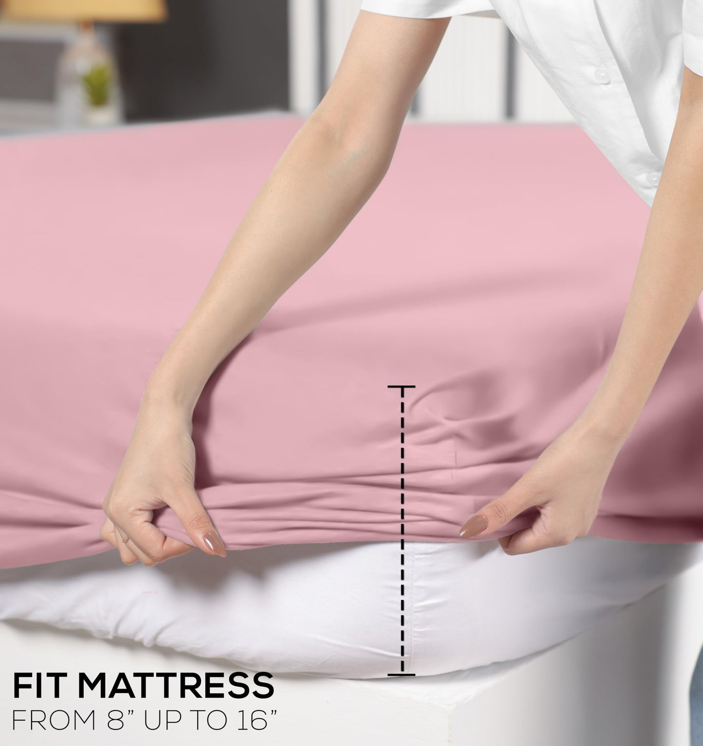 Utopia Bedding Queen Sheet Set - Jersey Knit Sheets 4 Piece – Cotton – Soft T-Shirt Stretchy Sheets (Pink)