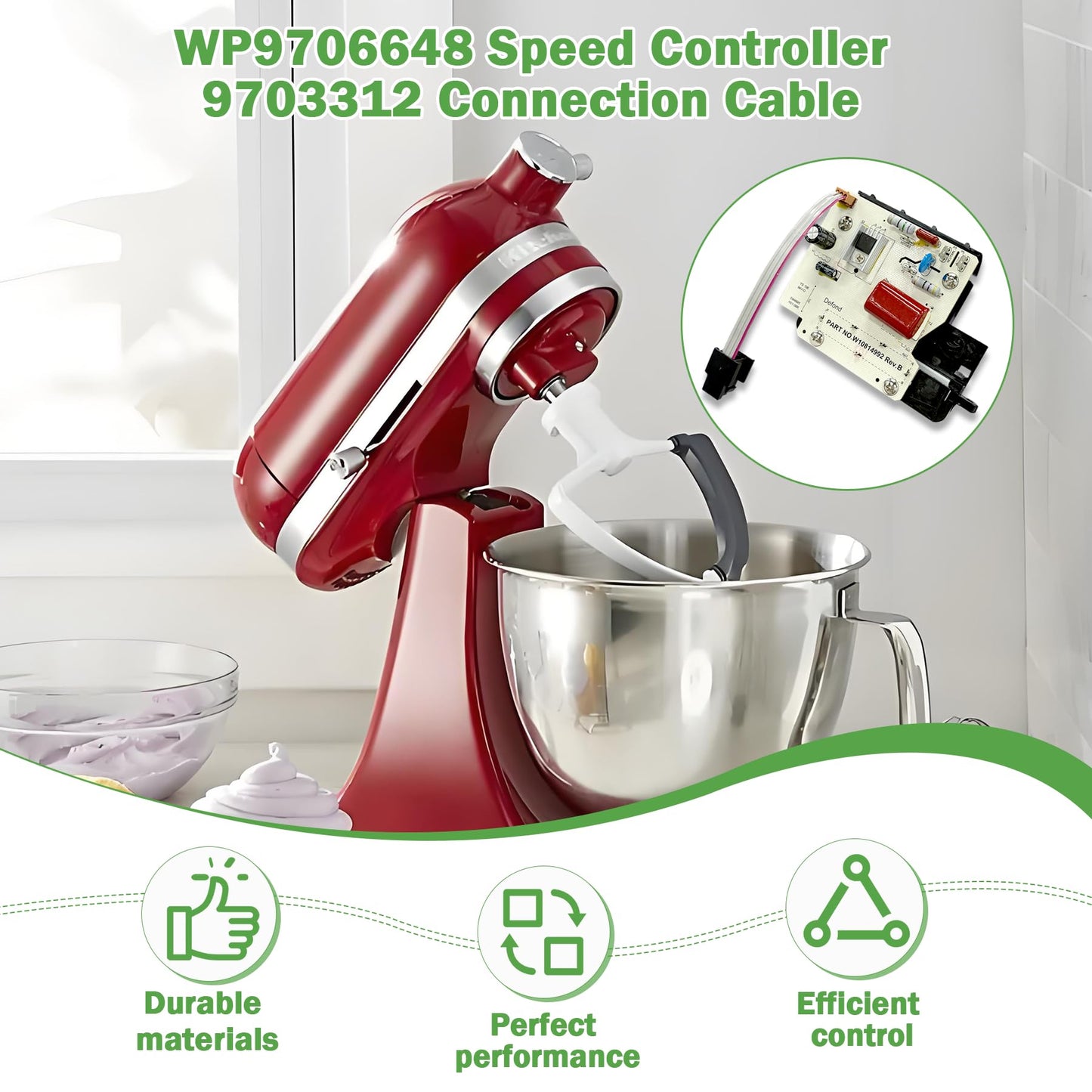 Earthtec Speed Control WP9706648 9706648 fits for KitchenAid Whirlpool Stand Mixer Speed Control