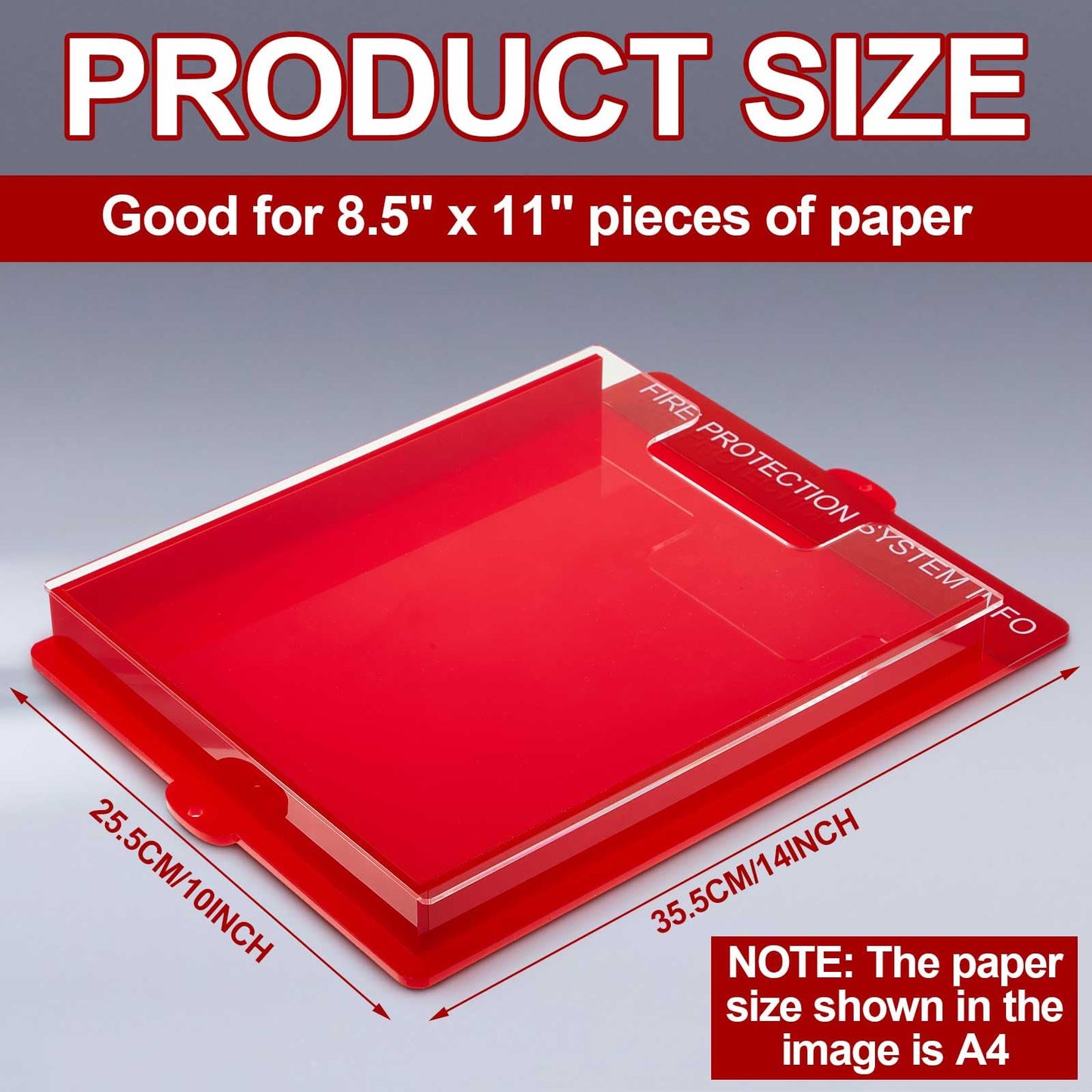 MorningRo Fire Alarm Documents Box 13.98 x 10.04 x 1.38 Inches Acrylic Fire Document Holder for Entrance to Power Distribution Room/machine Room Property Reception Desk Stairwell Public Buildings