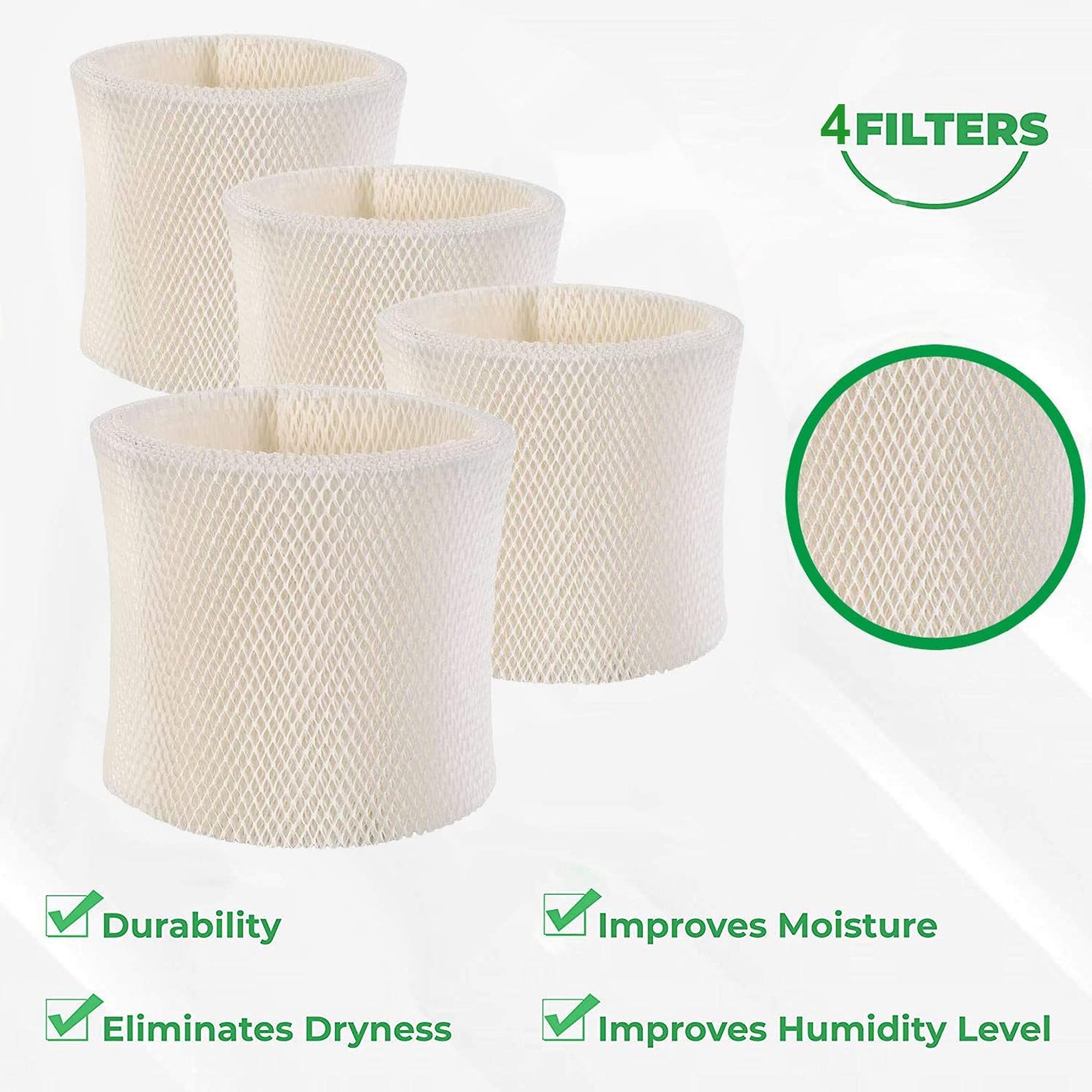 Lxiyu 4-Pack Replacement for Emerson MAF2 Moist air Wicking Humidifier Filter Designed to Compatible with Emerson Part # MAF2 & Kenmore Part # 15508, Noma Part #EF2.