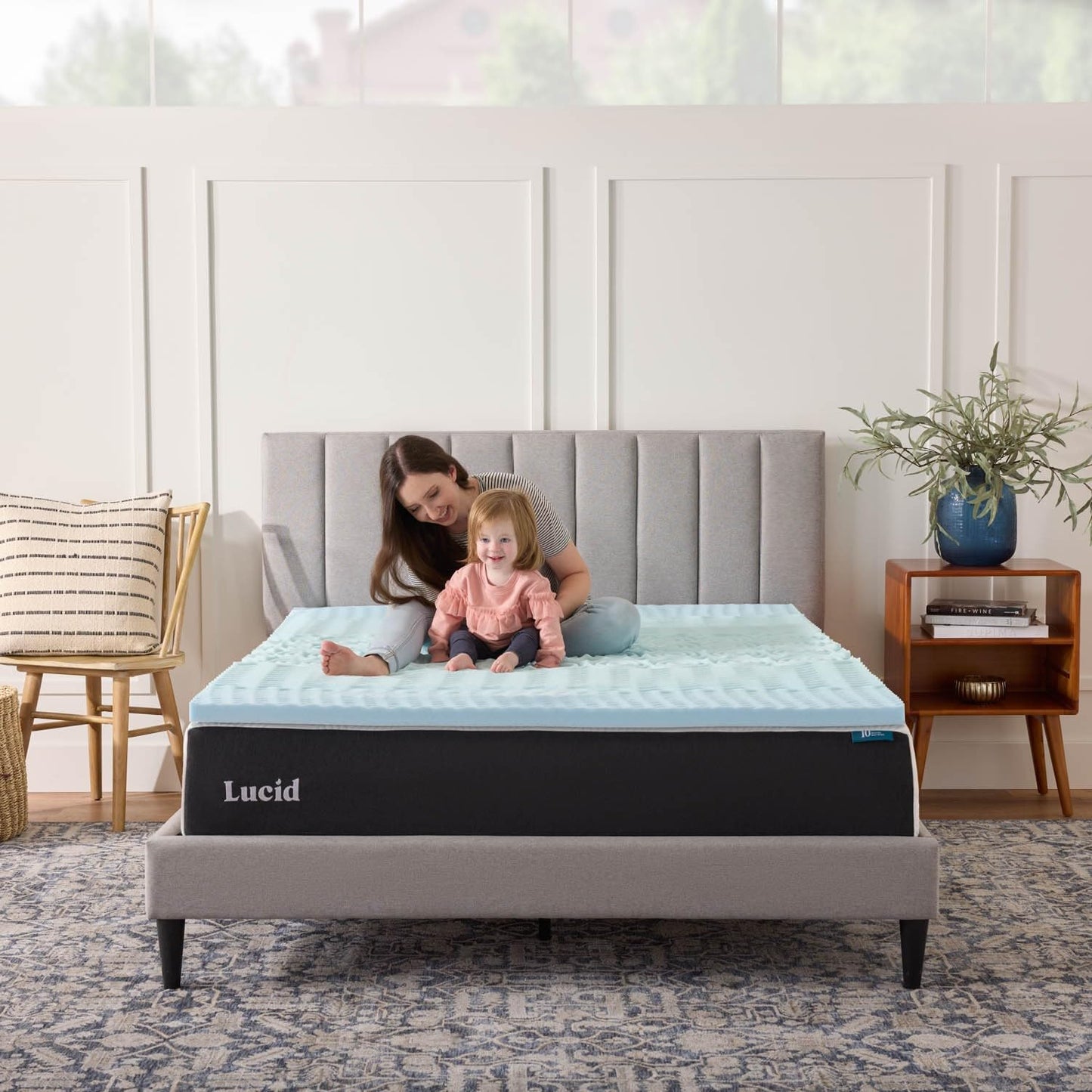 LUCID 2 Inch Gel Memory Foam Mattress Topper, Twin XL size – 5 Zones – Cooling Gel Infusion – CertiPur Certified Foam