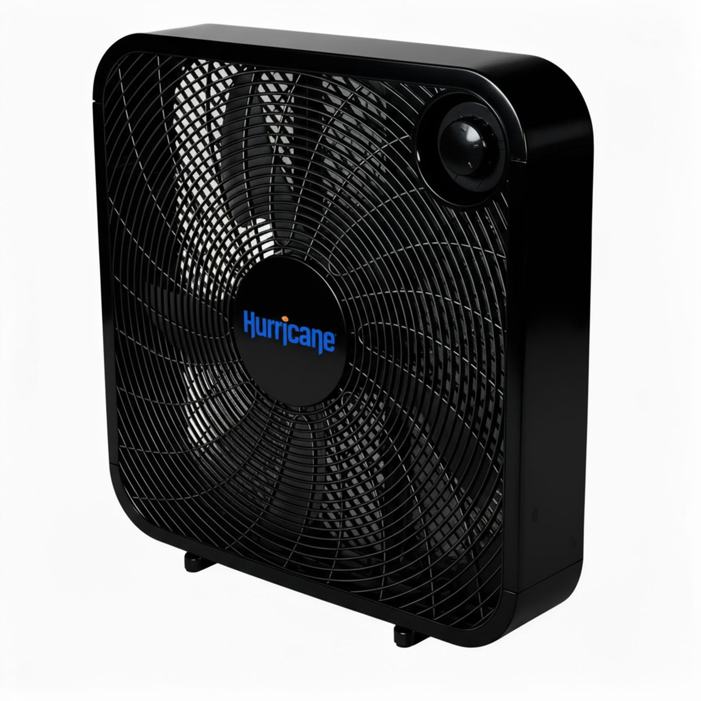 Hurricane Classic Floor Mount Box Fan w/ 3 Quiet Speeds, Black, 20" - Corded Portable Electric Air Cooling Unit w/ Powerful 2400 CFM Airflow for Home, Garage, Office, Bedroom & Basement