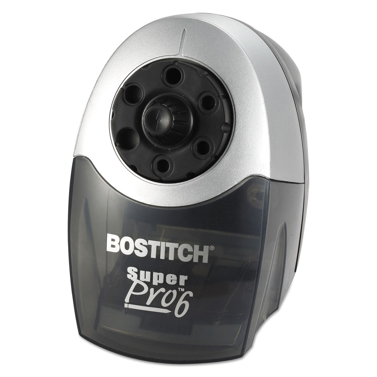Bostitch Office SuperPro6 Electric Pencil Sharpener, Heavy Duty Commercial with 6 Holes and Industrial Motor, Grey