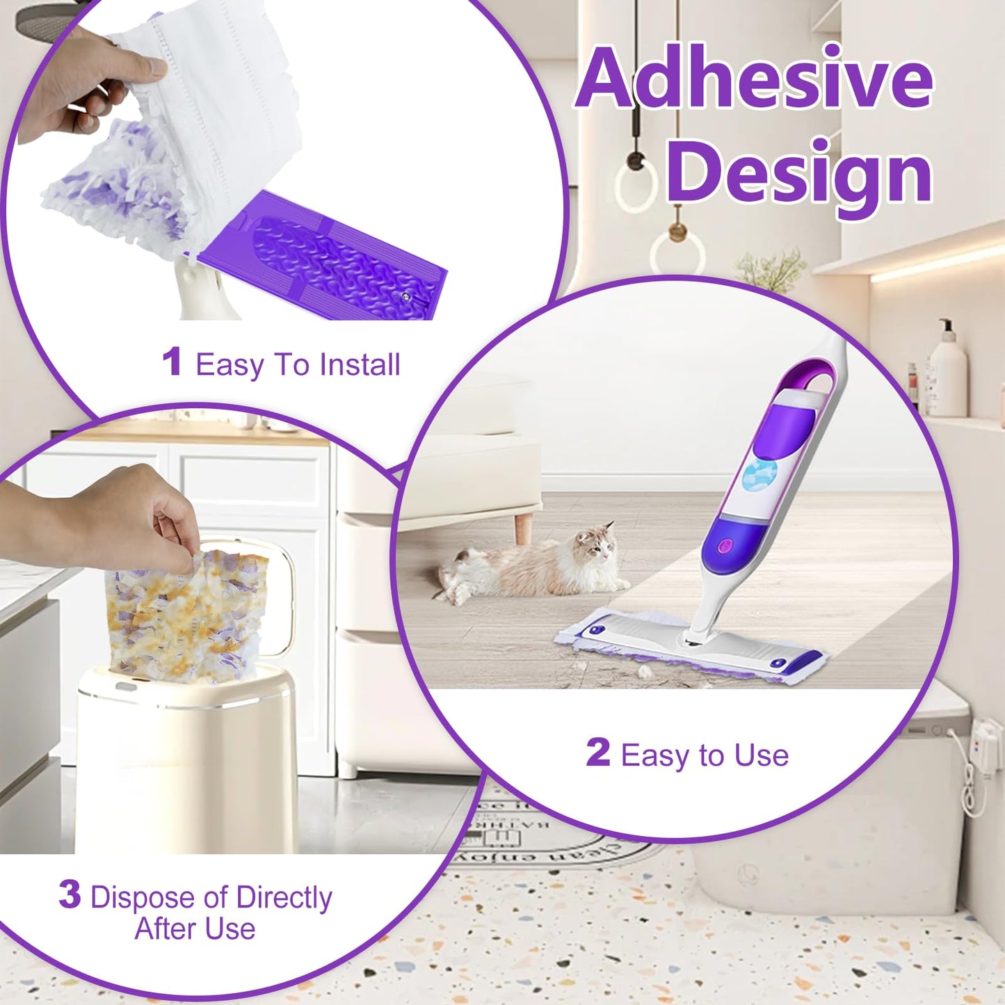 30 Count Disposable for Swiffer Power Mop Refills, Power Mop Pads for Swiffer Power Mop, Compatible with Swiffer Power Mop & for Swiffer Power Mop Solution for Floor Cleaning
