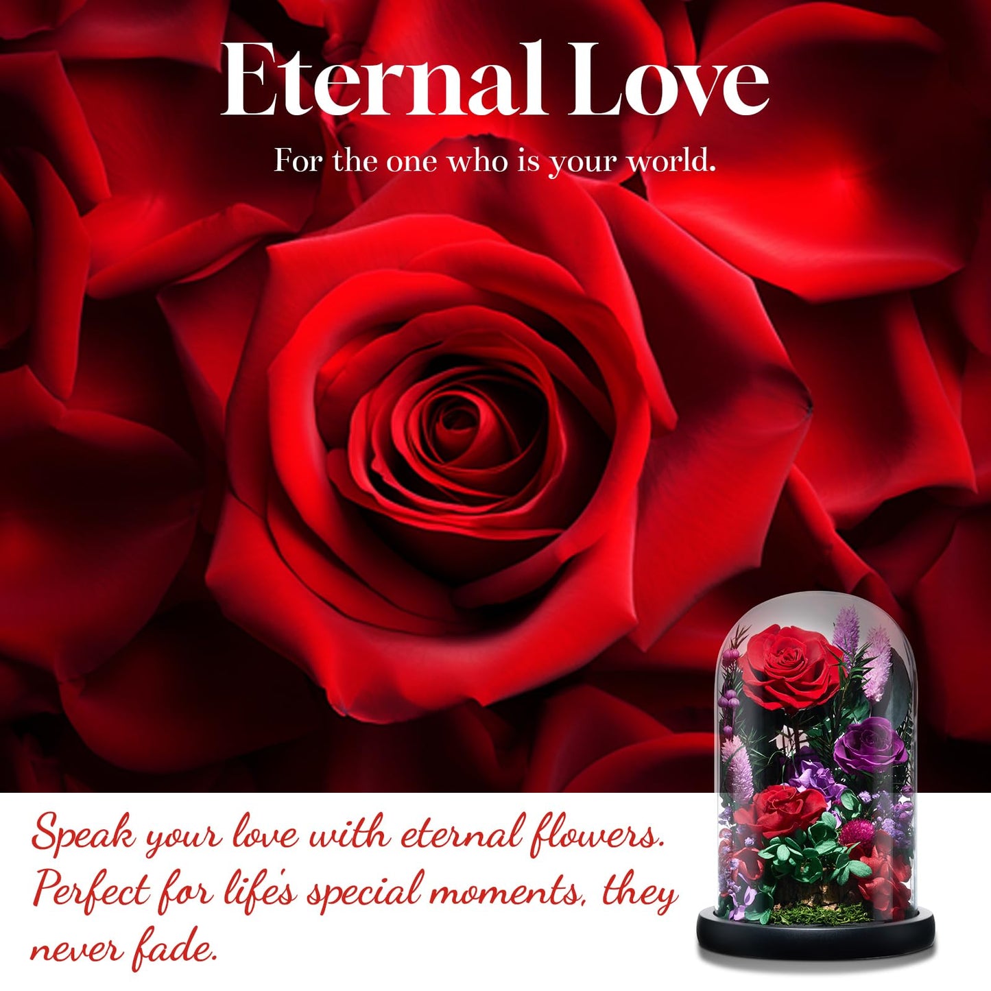 CuteWelt Preserved Roses,Forever Fresh Flowers 7.48in,Gift for Women,Mom,Grandma,Wife,Girlfriend,Sister,and Daughter Perfect for Birthday,Mother’s Day,Valentine’s Day (Mystic Purple2)