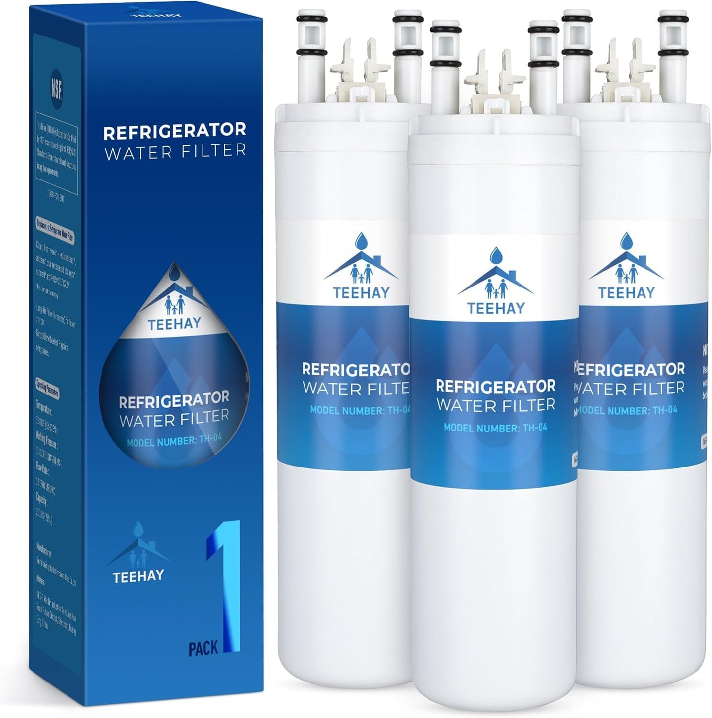 TEEHAY WF3CB Frigidaire Water Filter Replacement, Compatible with Frigidaire FFSS2315TS, FFSS2614QS, FFSS2615TP, FFSS2615TS, FFSS2625TS, FFUS2613LS, LFSS2312TF, LFSS2312TP, LFSS2612TE, 3 Pack