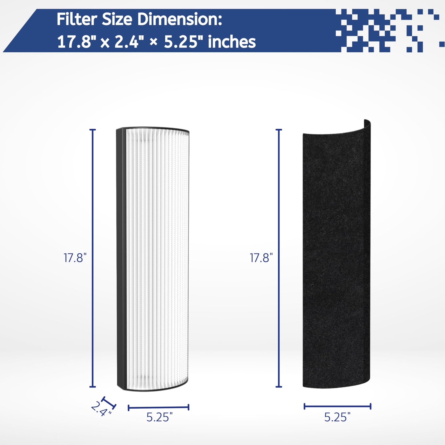 Nispira 2-in-1 True HEPA Replacement Filter PETWRFIL For Pure Enrichment PureZone Elite 4-IN-1 Tower Air Purifier PEAIRTWR (2-HEPA + 2-PreFilter)