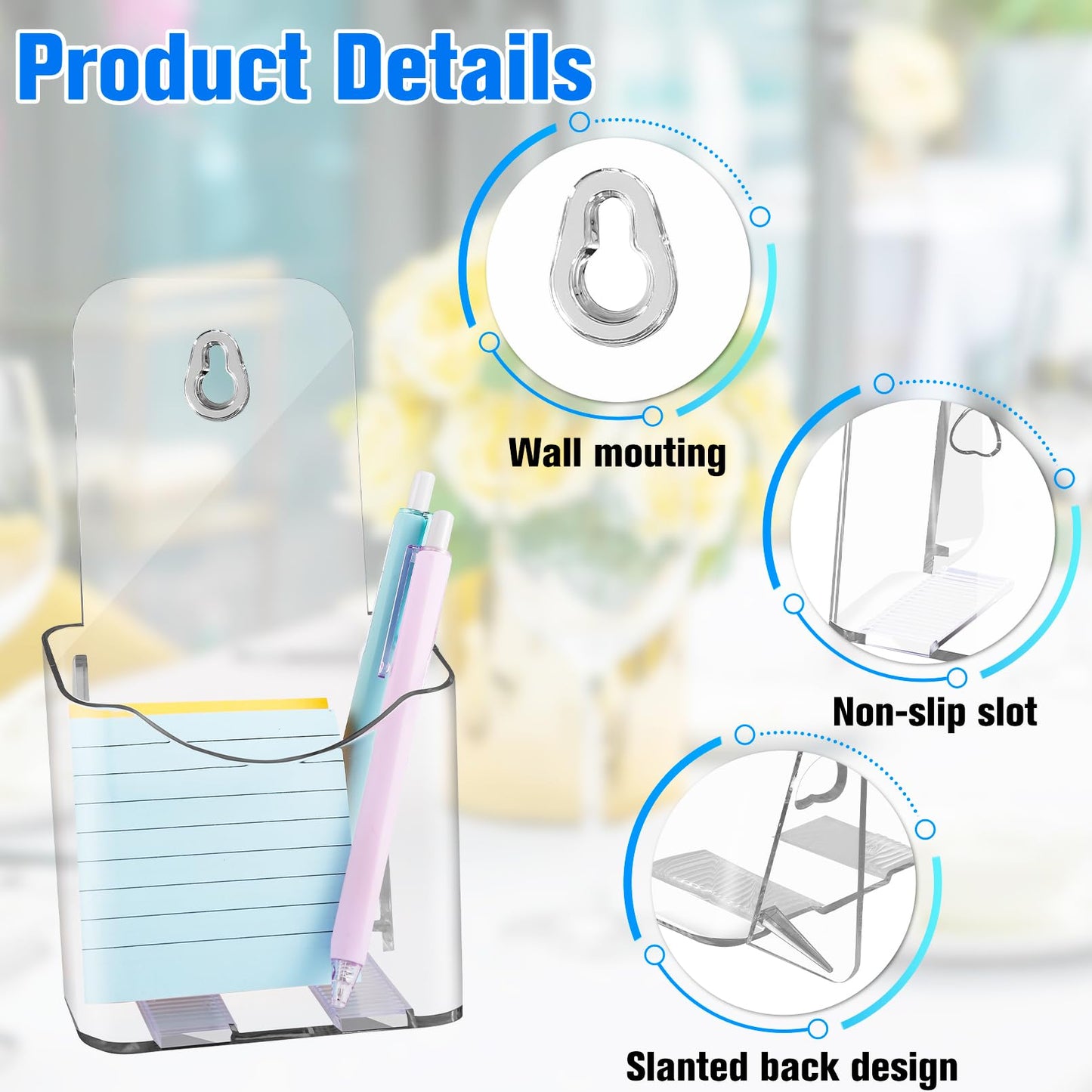 Dyrfolm 14 Pieces Acrylic Brochure Holder,4 x 7.9 Inch Plastic Flyer Display Stand,Pamphlet Holder Wall Mount Clear Countertop Organizer,Clear Literature Holder,Flyer Holder for Office,Home,Store