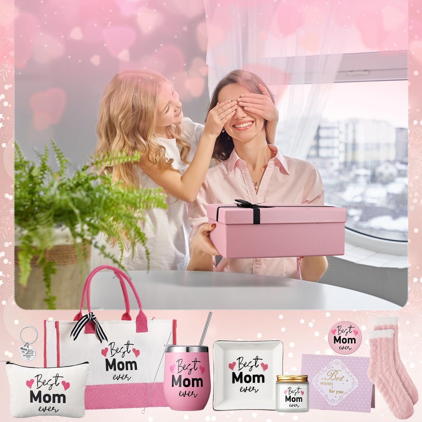 Locmeo 10 Pcs Mothers Day Gifts for Mom Unique Mothers Day Gift Basket Best Mom Ever Gift Box Set from Daughter Son Husband for Women Wife Grandma Birthday