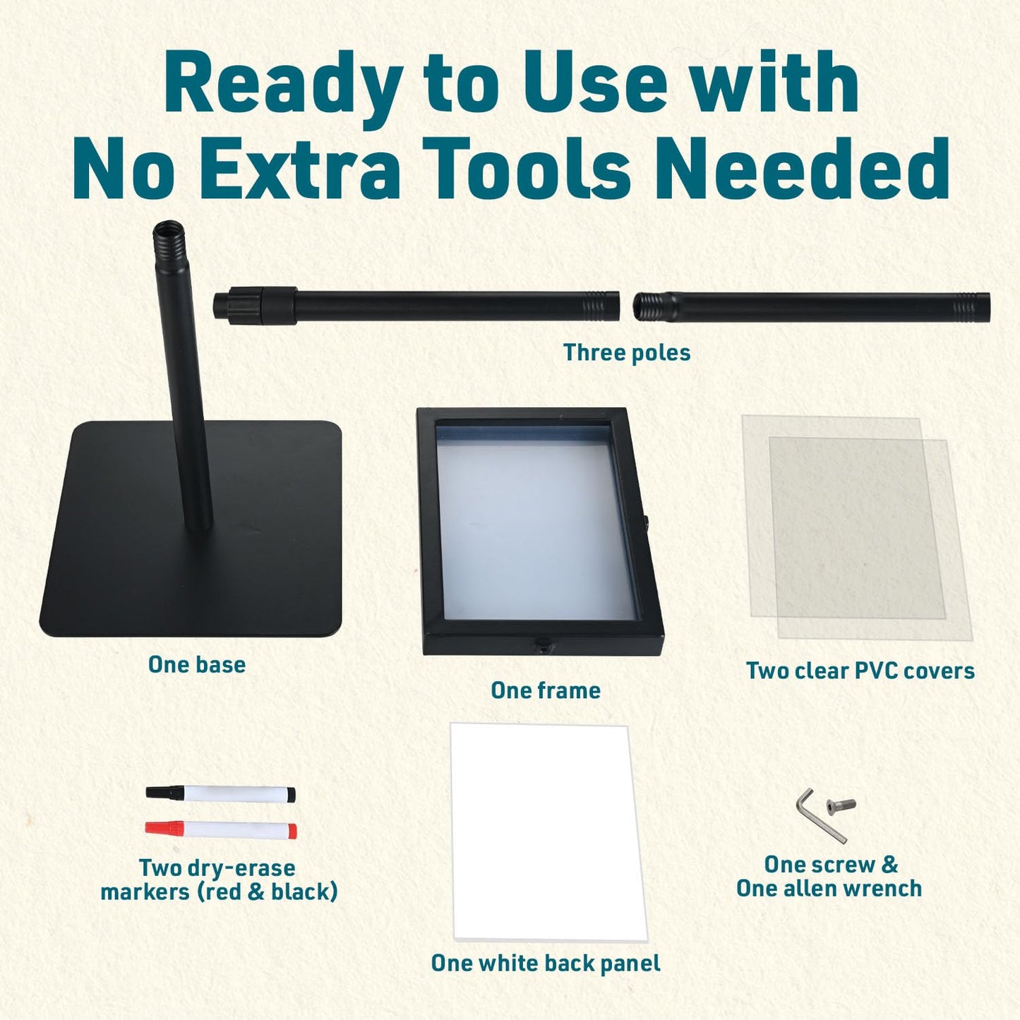 1 PACK Double-Sided Adjustable Heavy Duty Pedestal Sign Holder Stand for Display - Indoor/Outdoor Floor Sign Stand with Base 8.5x11 inches (Horizontal and Vertical Orientation) - includes dry erase marker