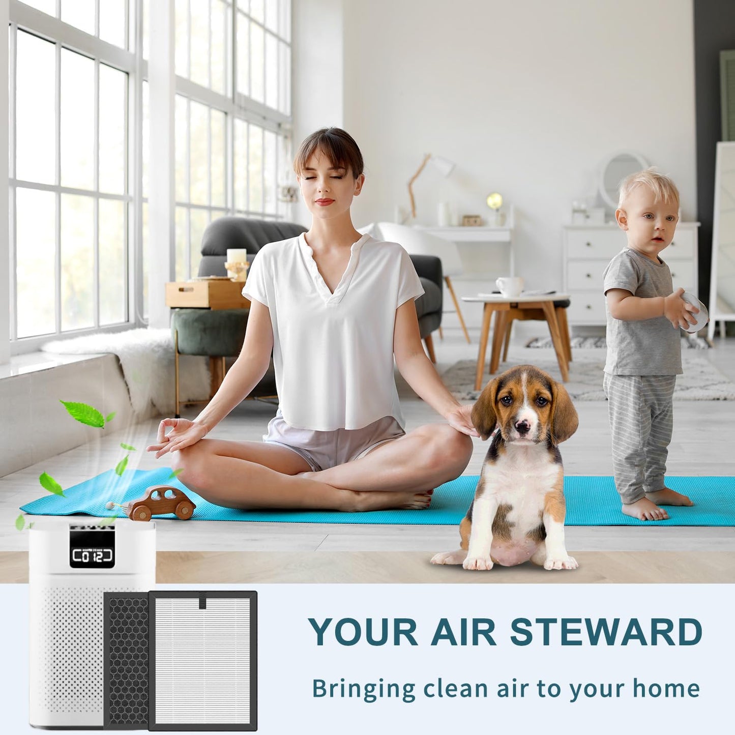 Slirceods A5 Filter For Air Purifier Compatible with VEWIOR ClearAir-A5 Air Purifier H13 Filter -3pack