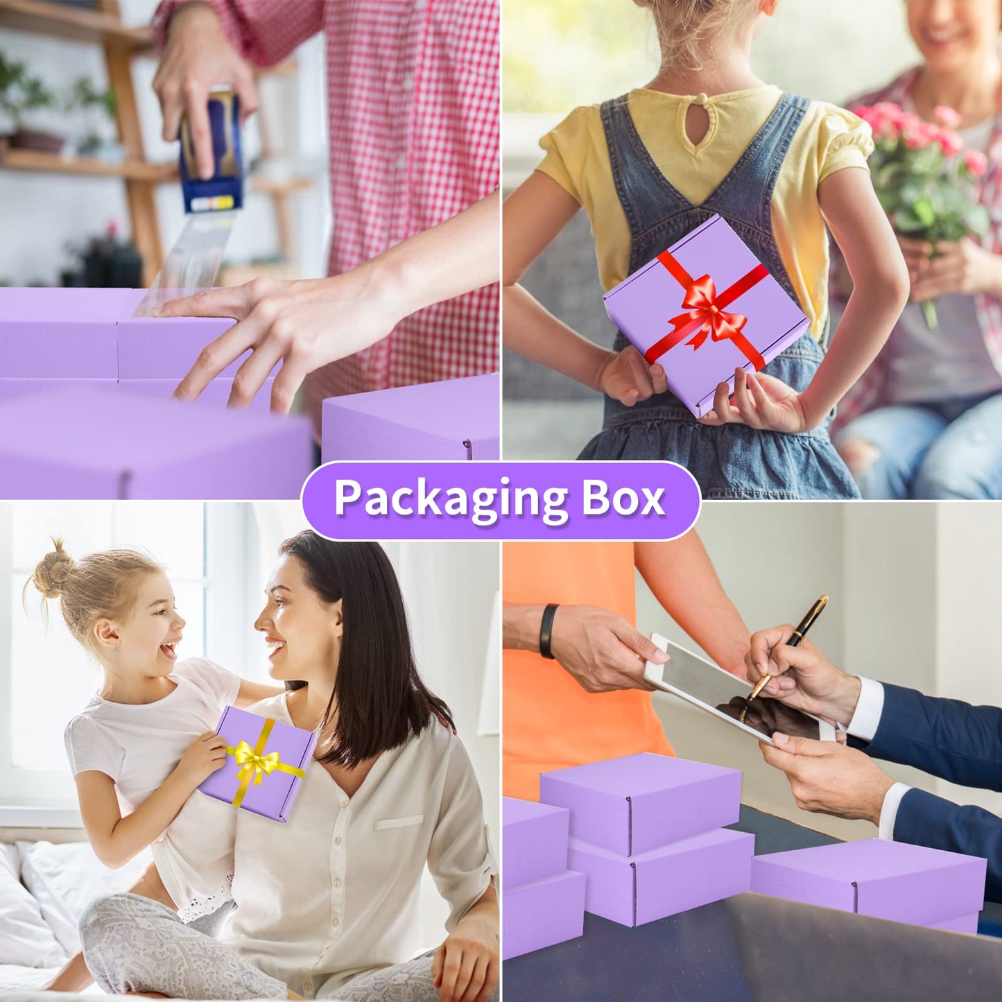 AIYUNNI 25 Pack Small Shipping Boxes Purple Corrugated Cardboard Box 13x10x2 inches，Corrugated Box for Packaging Small Business,Mailing Packing Literature Mailer,Shipping Gift Boxes