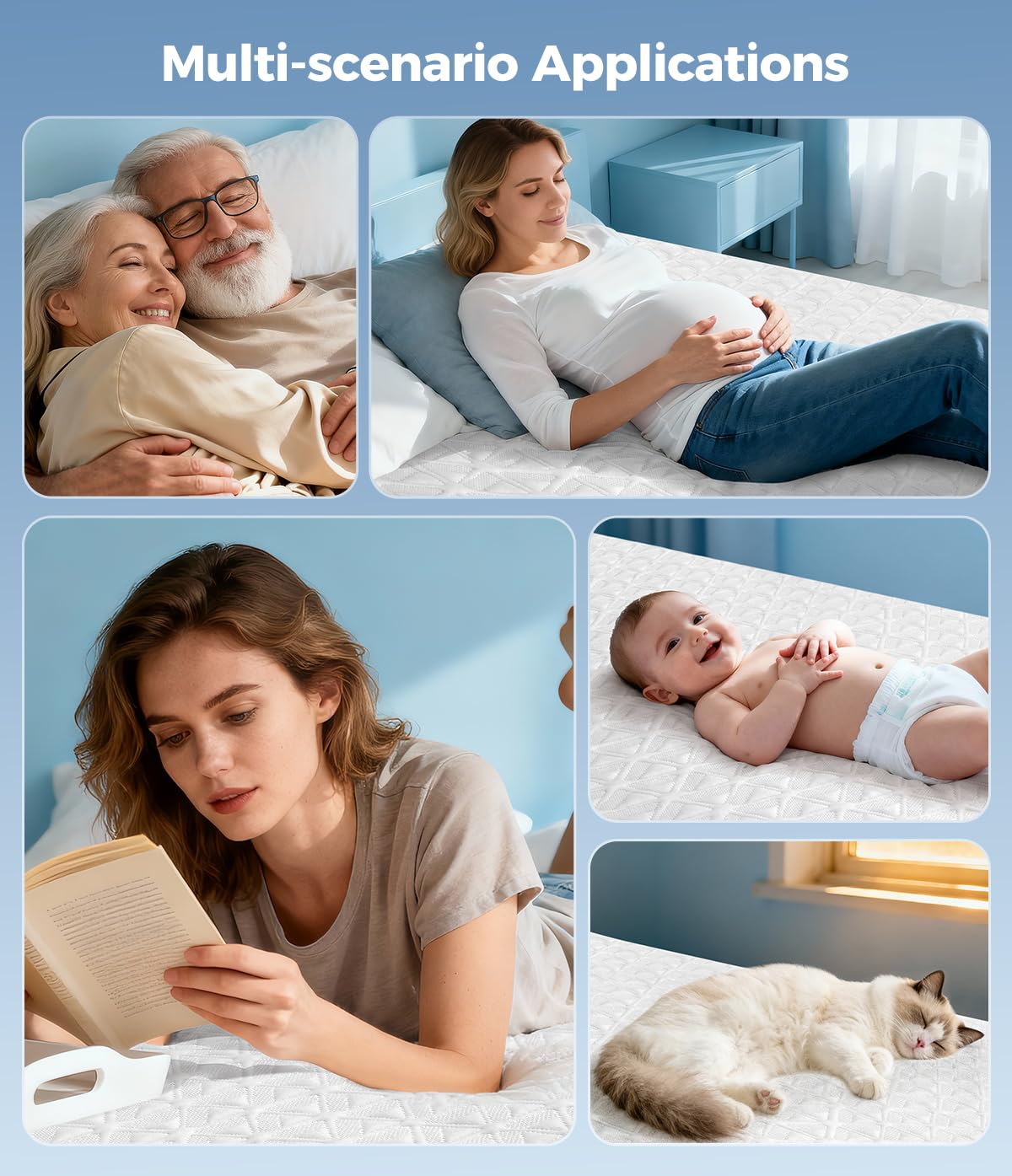 AVIKEN Waterproof Mattress Protector King Size, Soft Breathable Mattress Pad with Deep Pocket 8"-21", Noiseless 3D Air Fabric Cooling Mattress Cover for Bed, Machine Washable, White