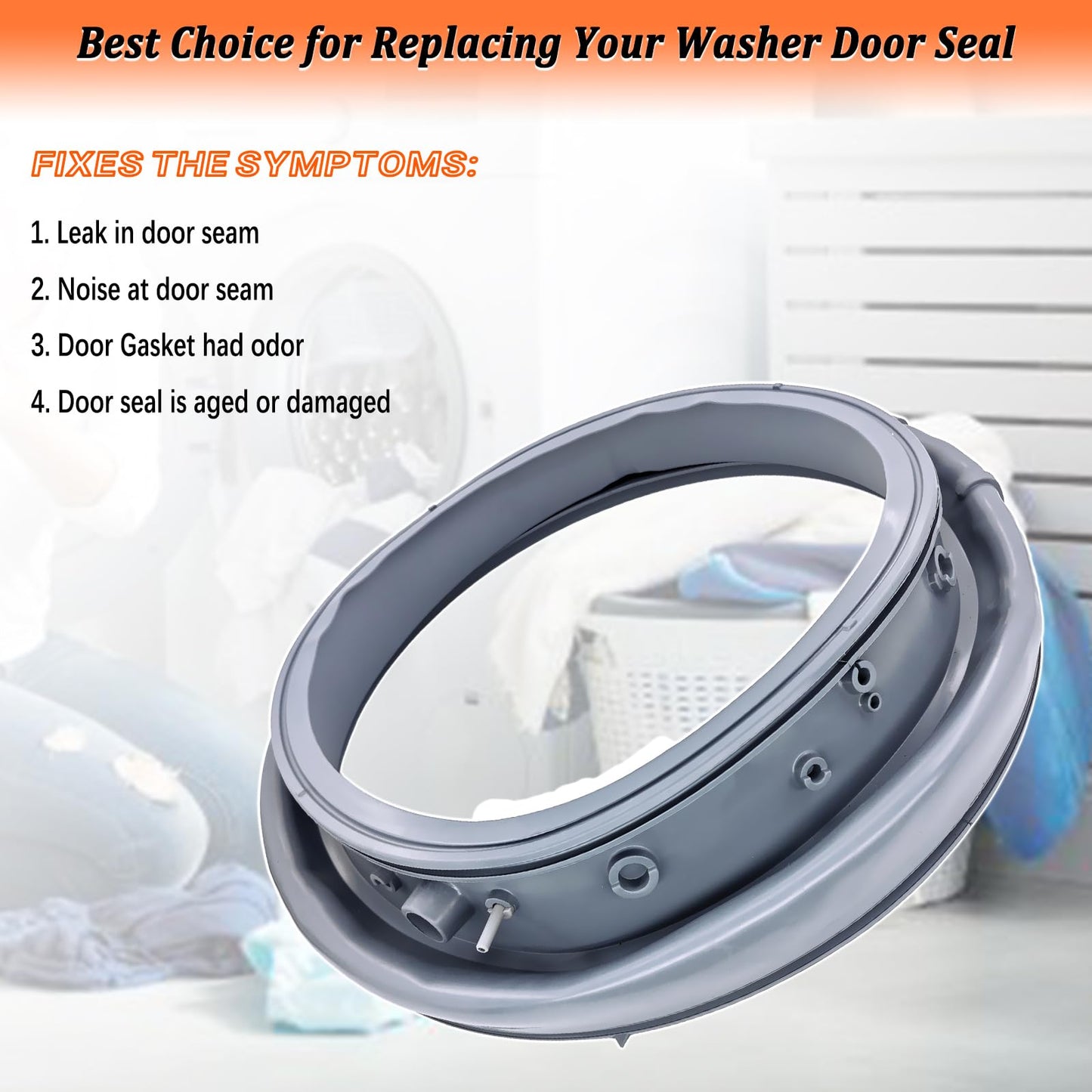 Upgraded DC97-16140P DC97-19755A Washer Door Boot Seal Compatible with Samsung Washing Machine Door Bellow Boot Gasket Replaces AP6002538 PS11735181 EAP11735181