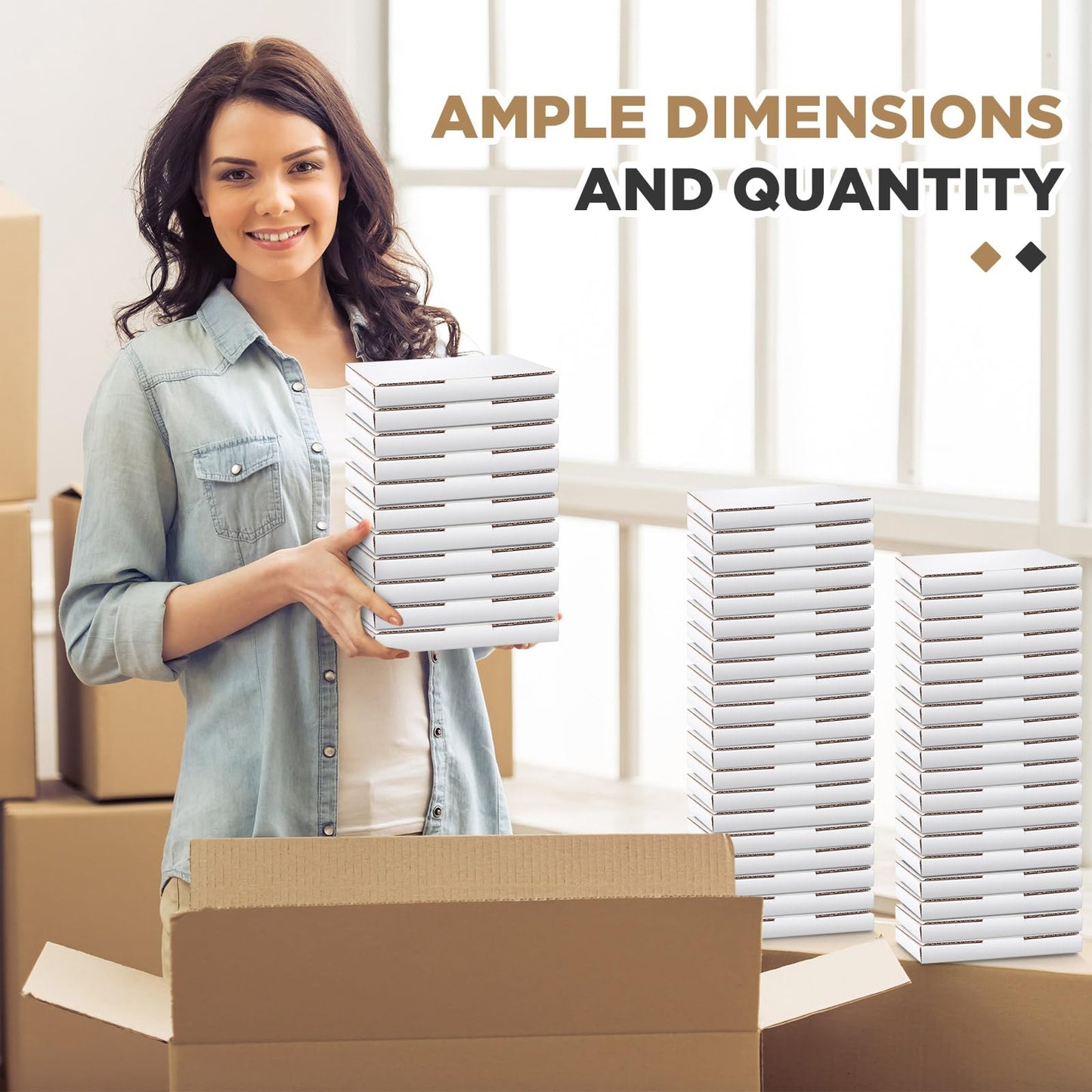Fuyoooo 5 5/8"l x 5"w x 7/16"h Cd Mailer Box Cd Shipping Boxes Corrugated Mailing Bags for Moving, Shipping, Storage, or Small Business Packaging(White,100 Pcs)