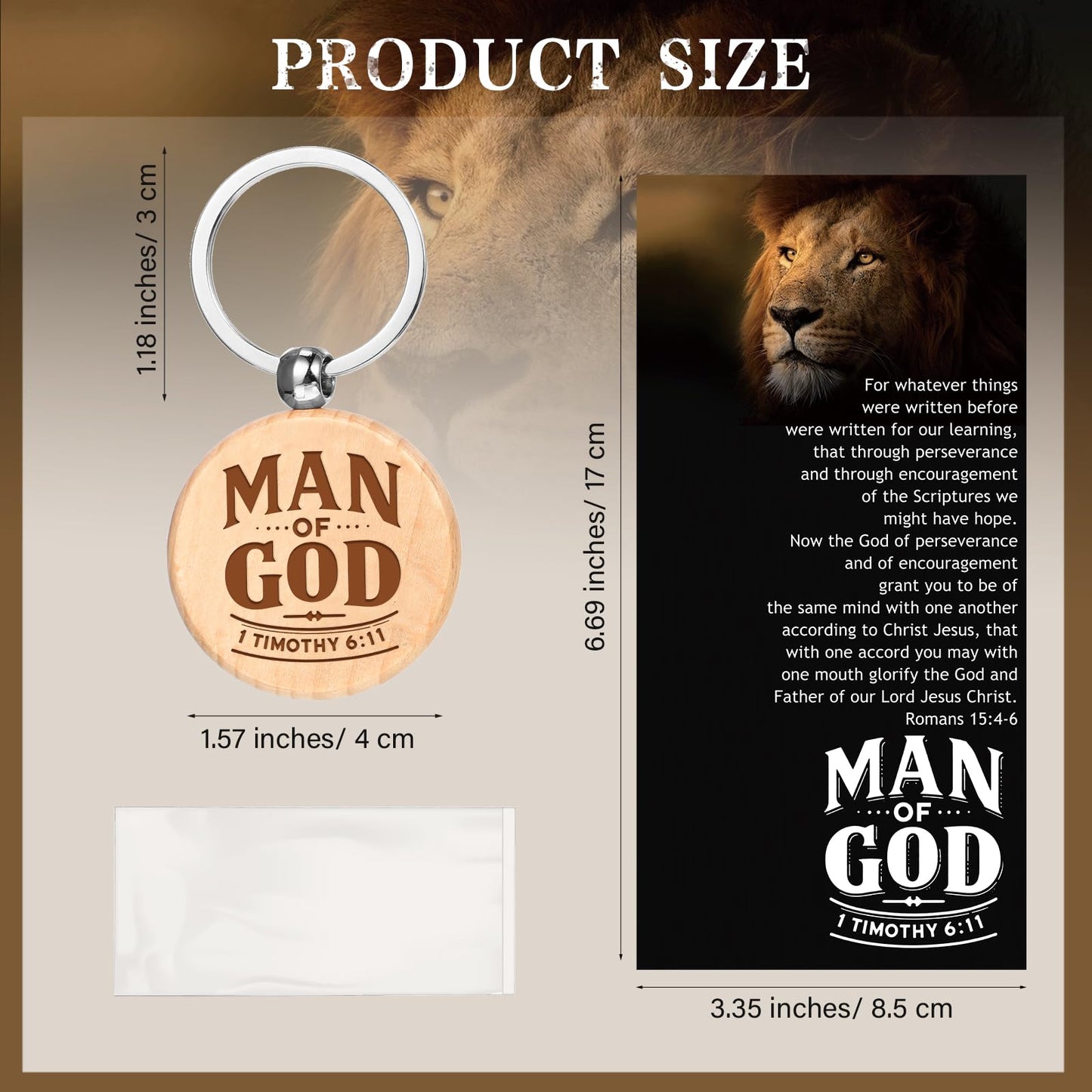 Landical 50 Sets Father Day Man of God Gifts for Men Christian Baptism Gifts, 50 God Keychains 50 Bible Verse Ballpoint Pens 50 Cards Pastor Appreciation Favors for Church Father's Day Supplies